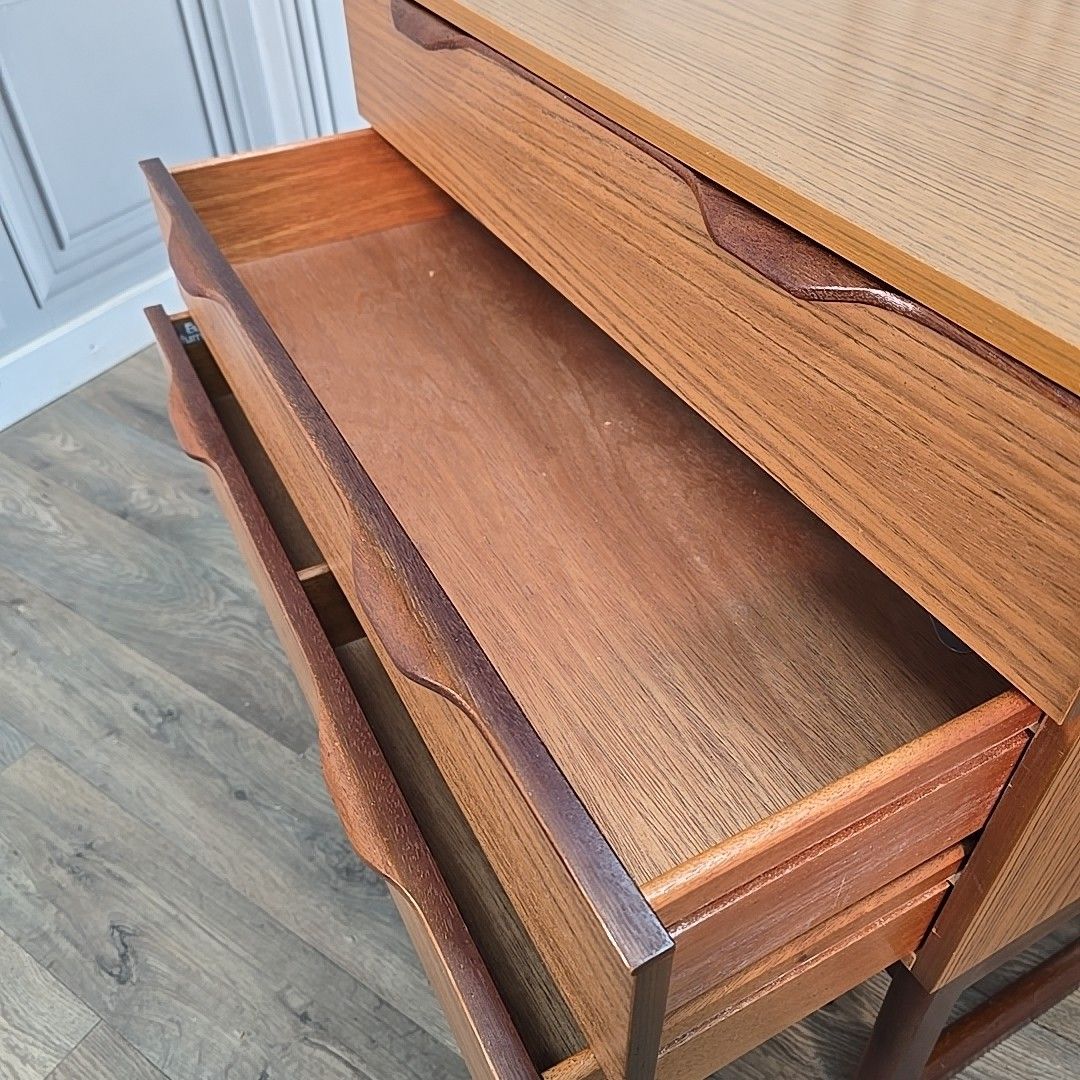 260.0 Vintage Chest Of Drawers Raised Sleigh Frame Retro Mid Century Europa Furniture photo