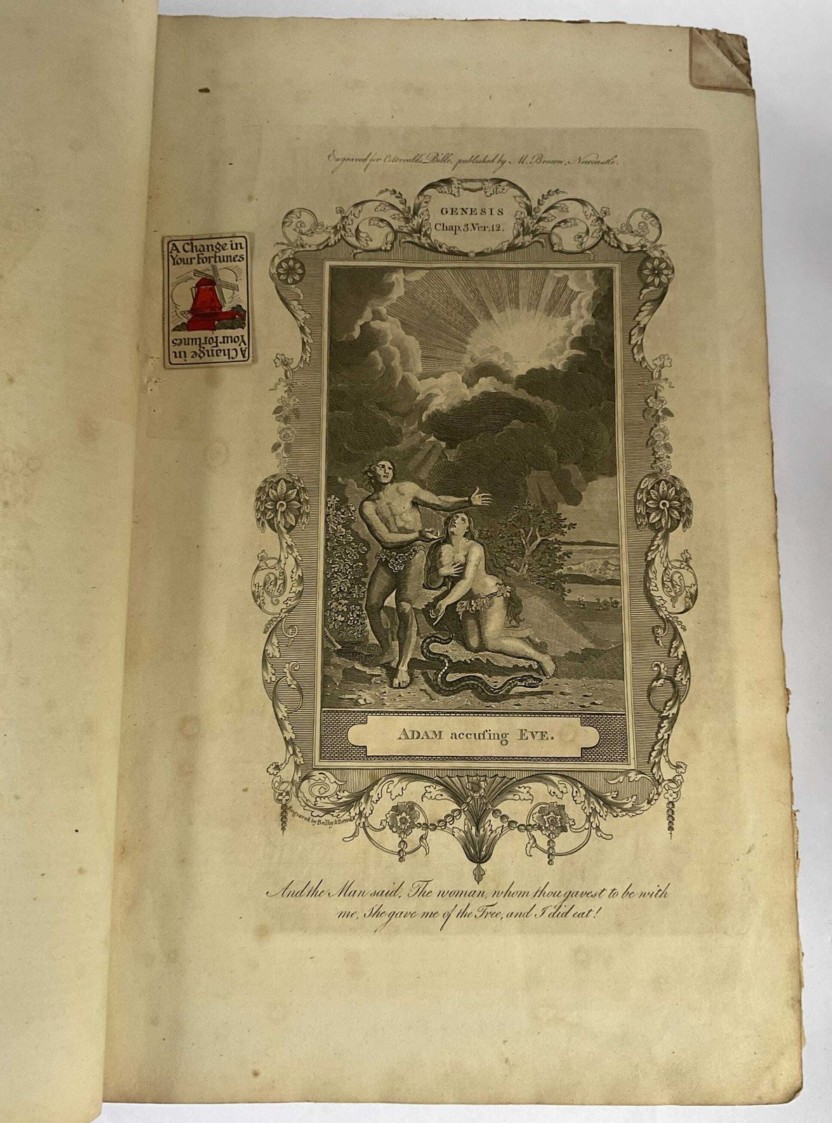 photo for sale Rare 1792 Newcastle Folio Pulpit Bible – Illustrated By Beilby & Bewick – Matthew Brown