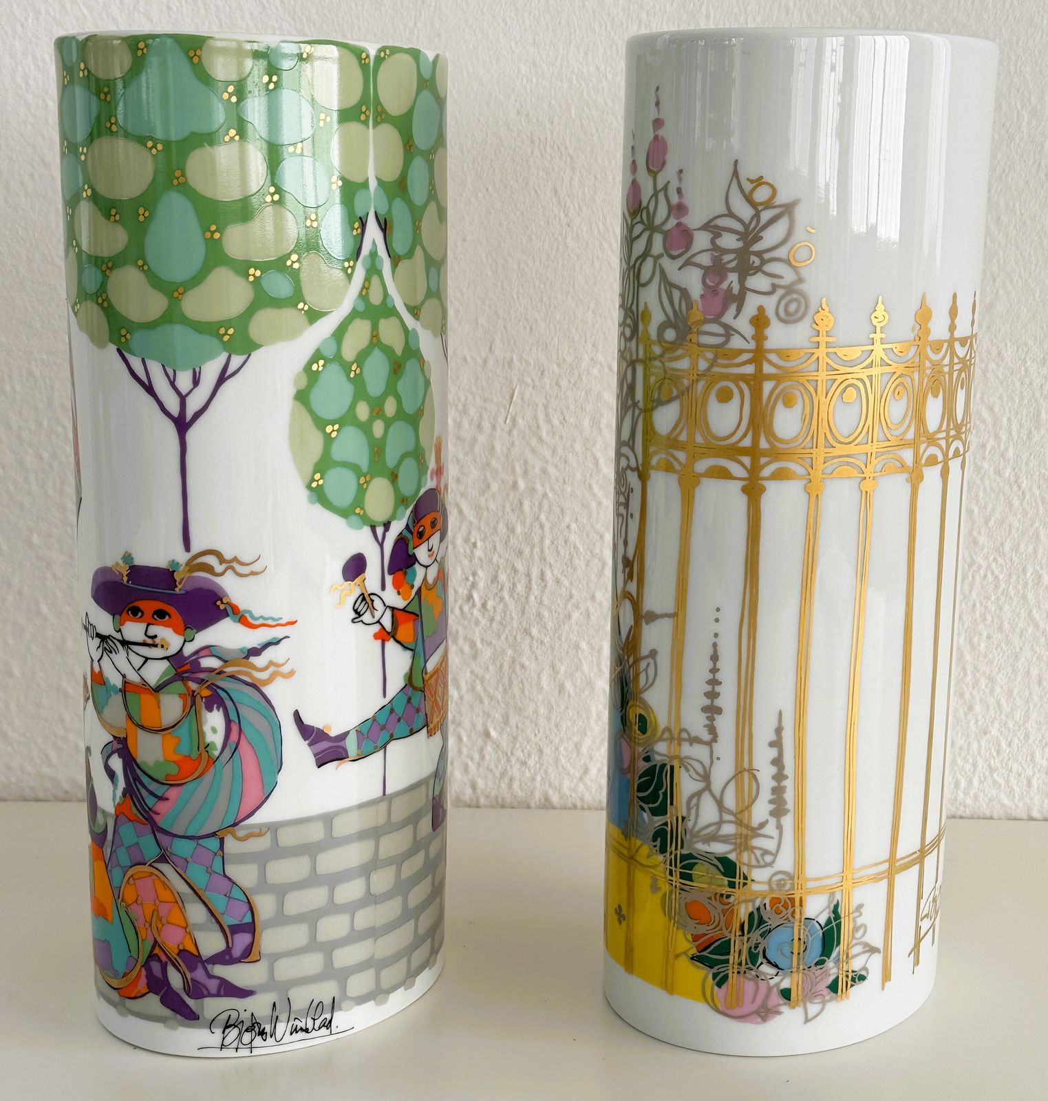 Pair Of Large Porcelain Vases By Björn Wiinblad For Rosenthal Germany, 1970s photo vinterior