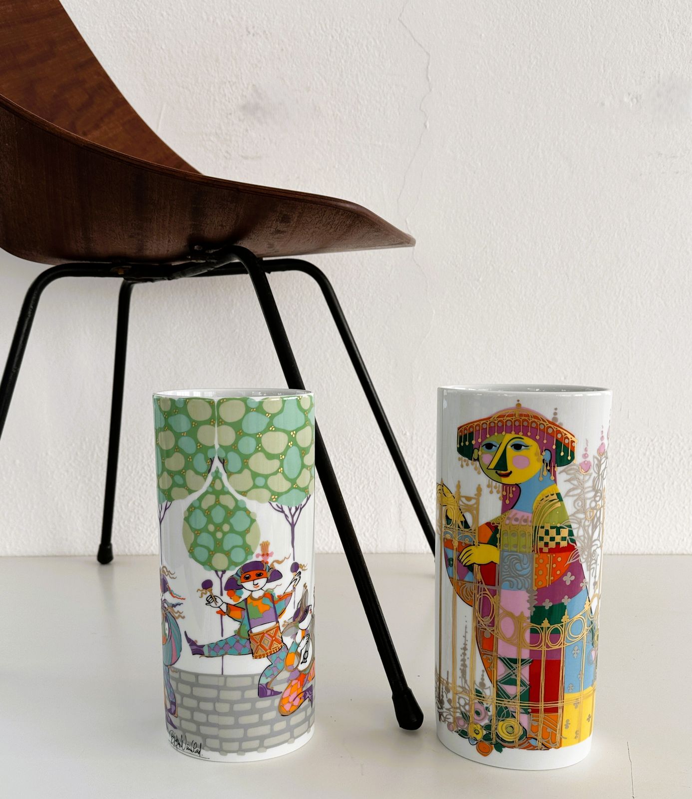 830.0 Pair Of Large Porcelain Vases By Björn Wiinblad For Rosenthal Germany, 1970s photo