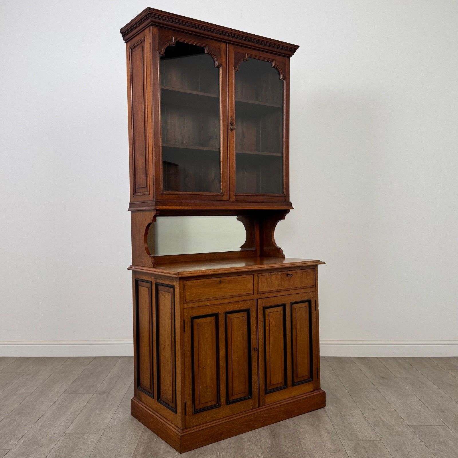 photo for sale Antique 20th Century Edwardian Bookcase In Walnut ( Af 5660 )