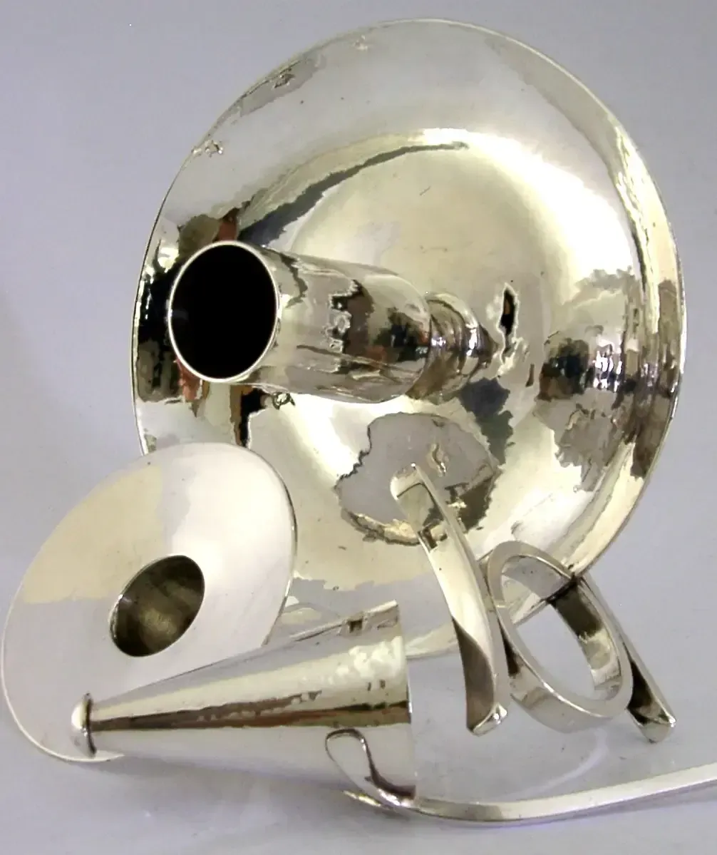 256g Scottish Sterling Silver Chamberstick Candle Holder & Snuffer 1977