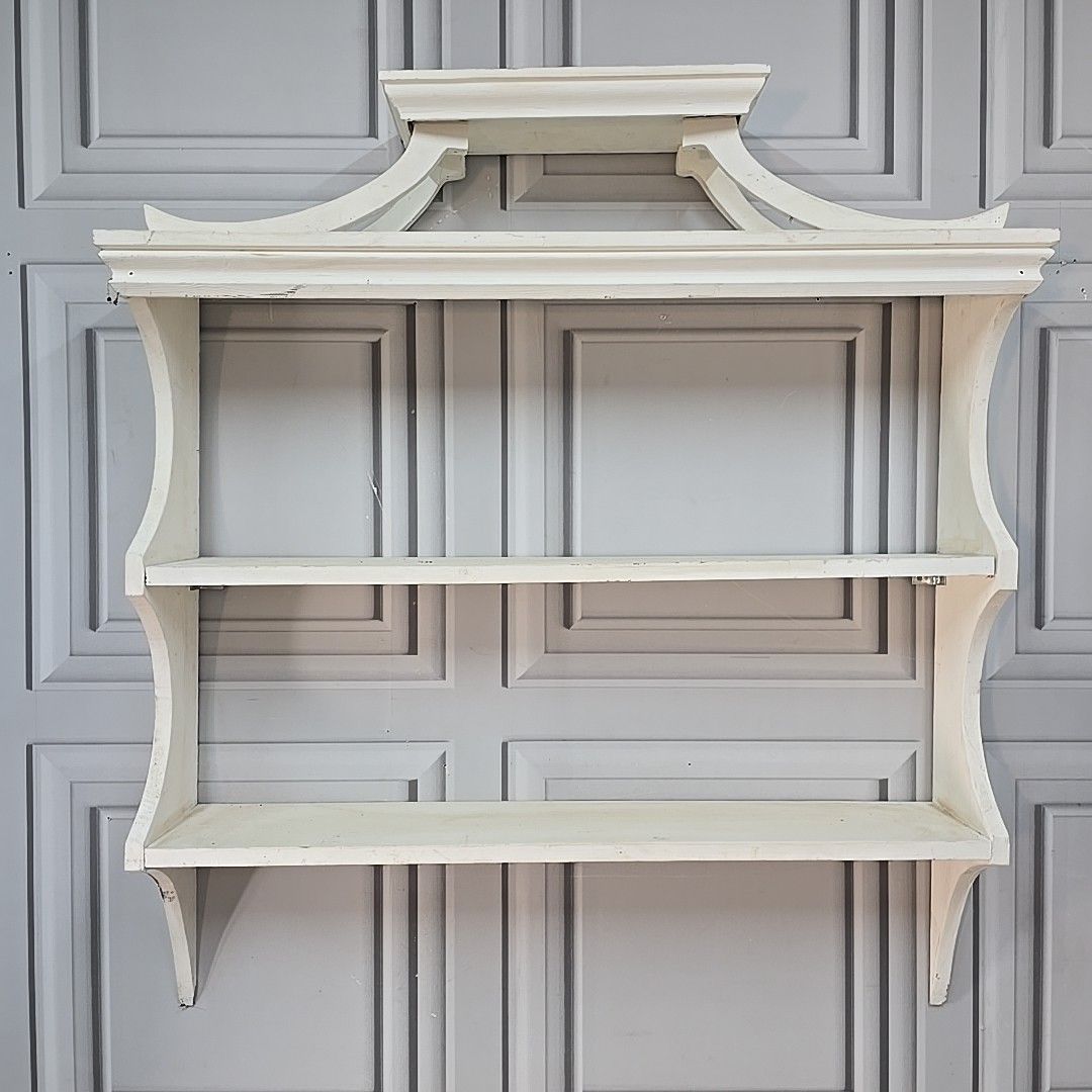 Antique Wooden Wall Shelves Painted Decorative Display Delft Rack Shelf photo Furniture
