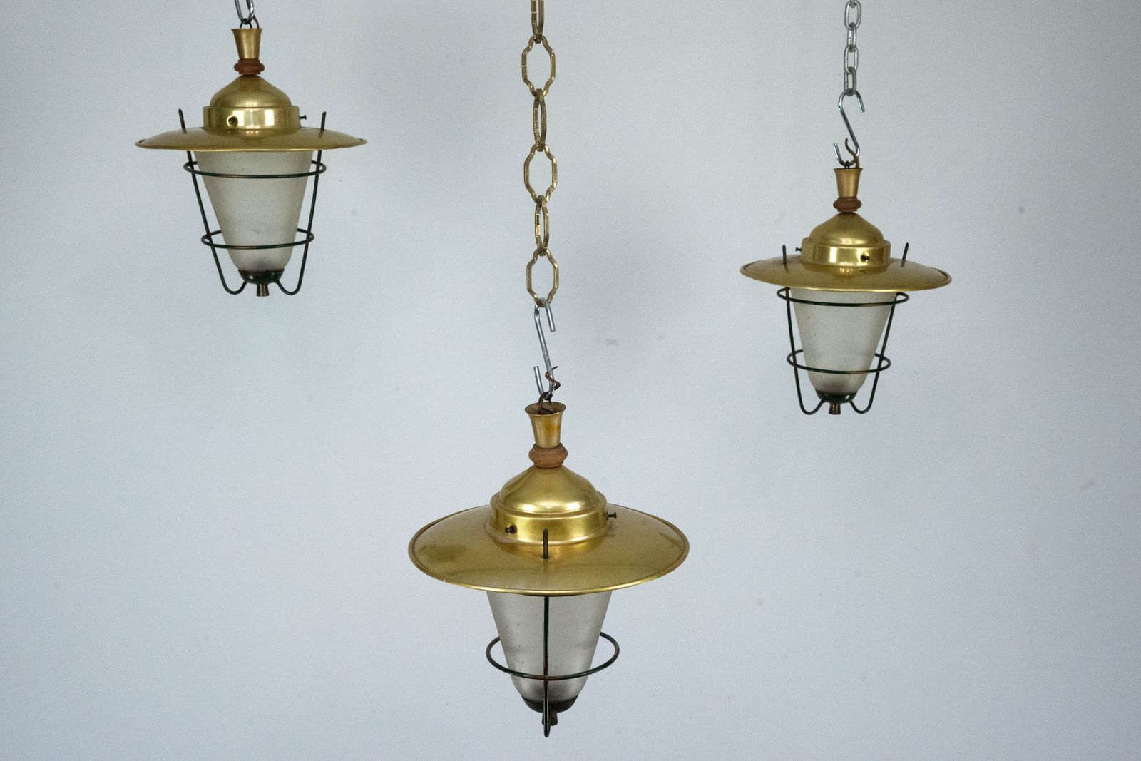 Set Of Three Mid Century Lanterns. Italy 1960s photo vinterior