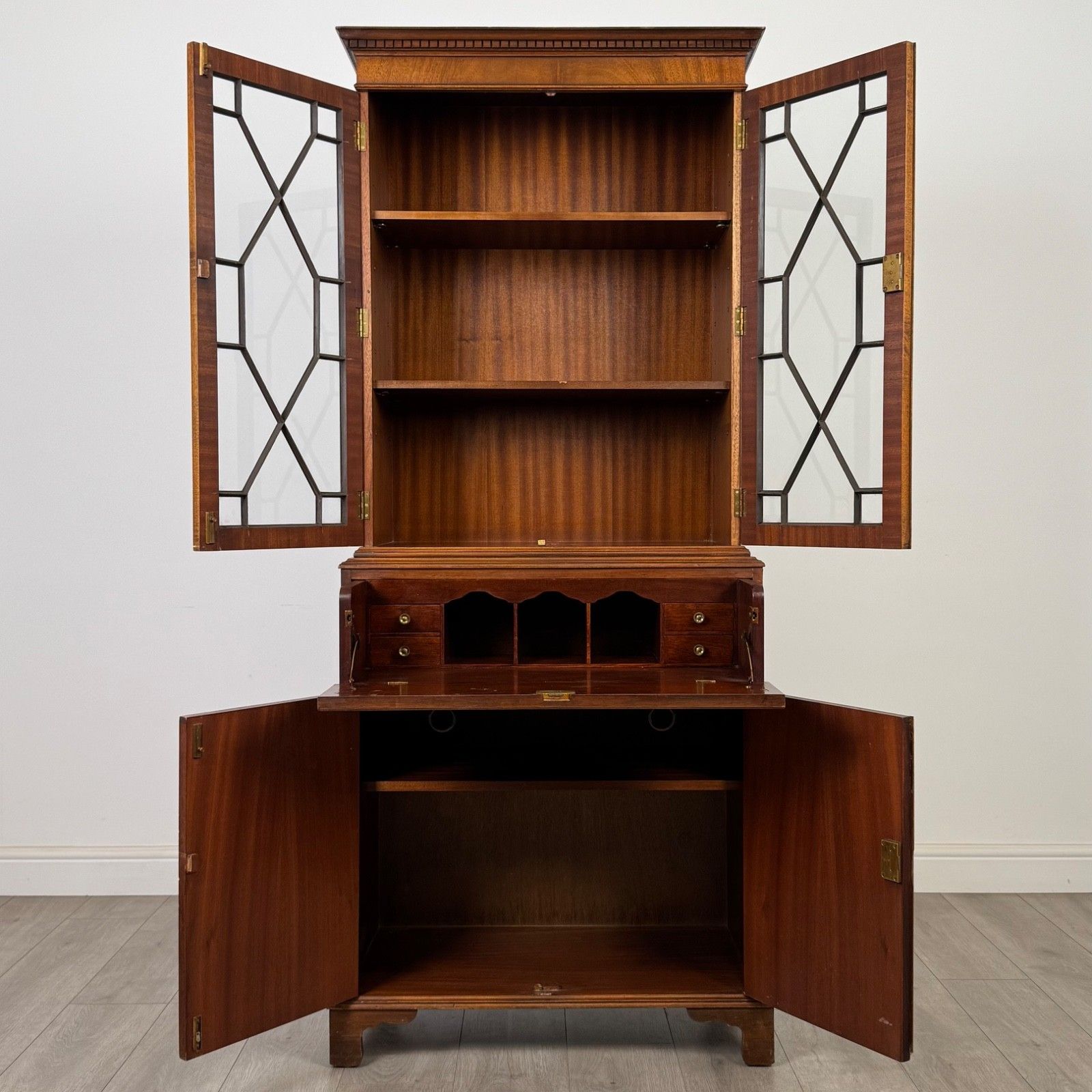 Antique 20th Century Secretaire Bookcase In Mahogany ( Af 5654 ) photo for sale
