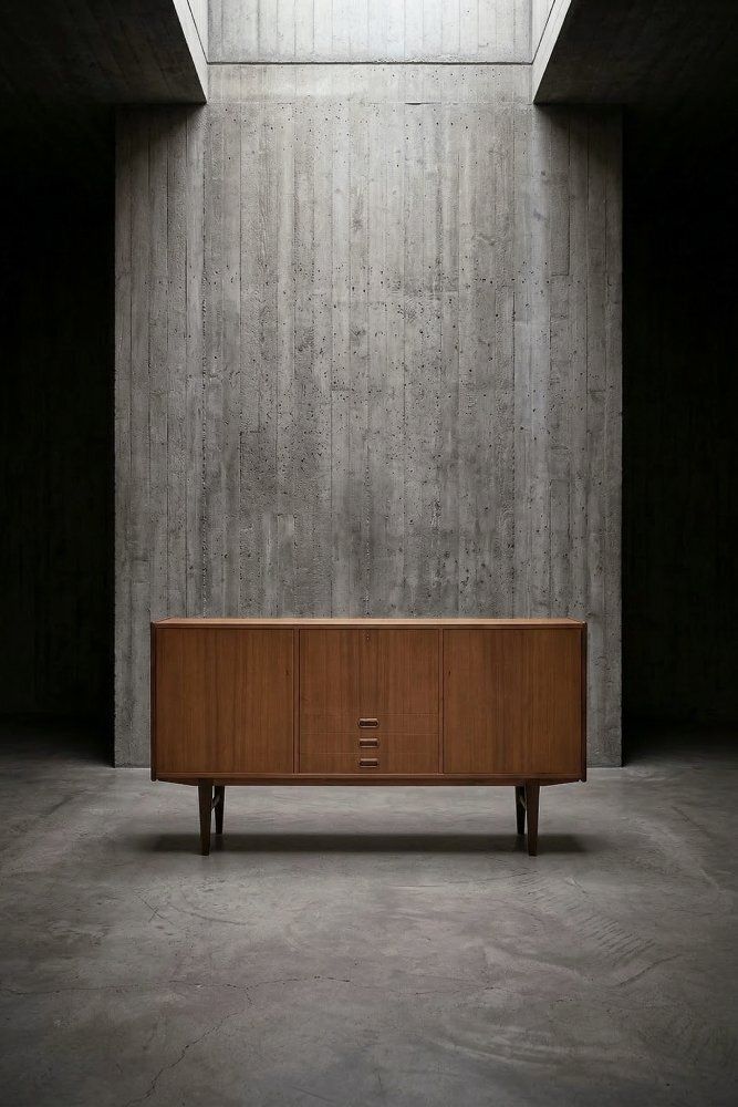 Mid-Century Scandinavian Modern Teakhouten Dressoir Met Lades, jaren 1960 photo for sale