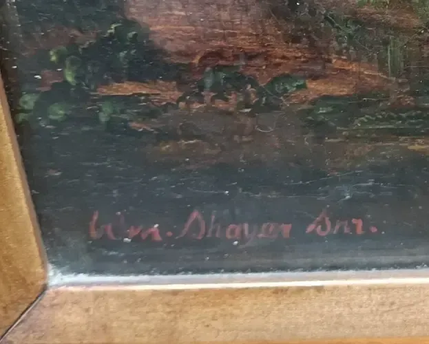 photo vinterior South Coast Of England Oil Painting Signed Wm Shayer Snr . Circa Mid 19 Th Century