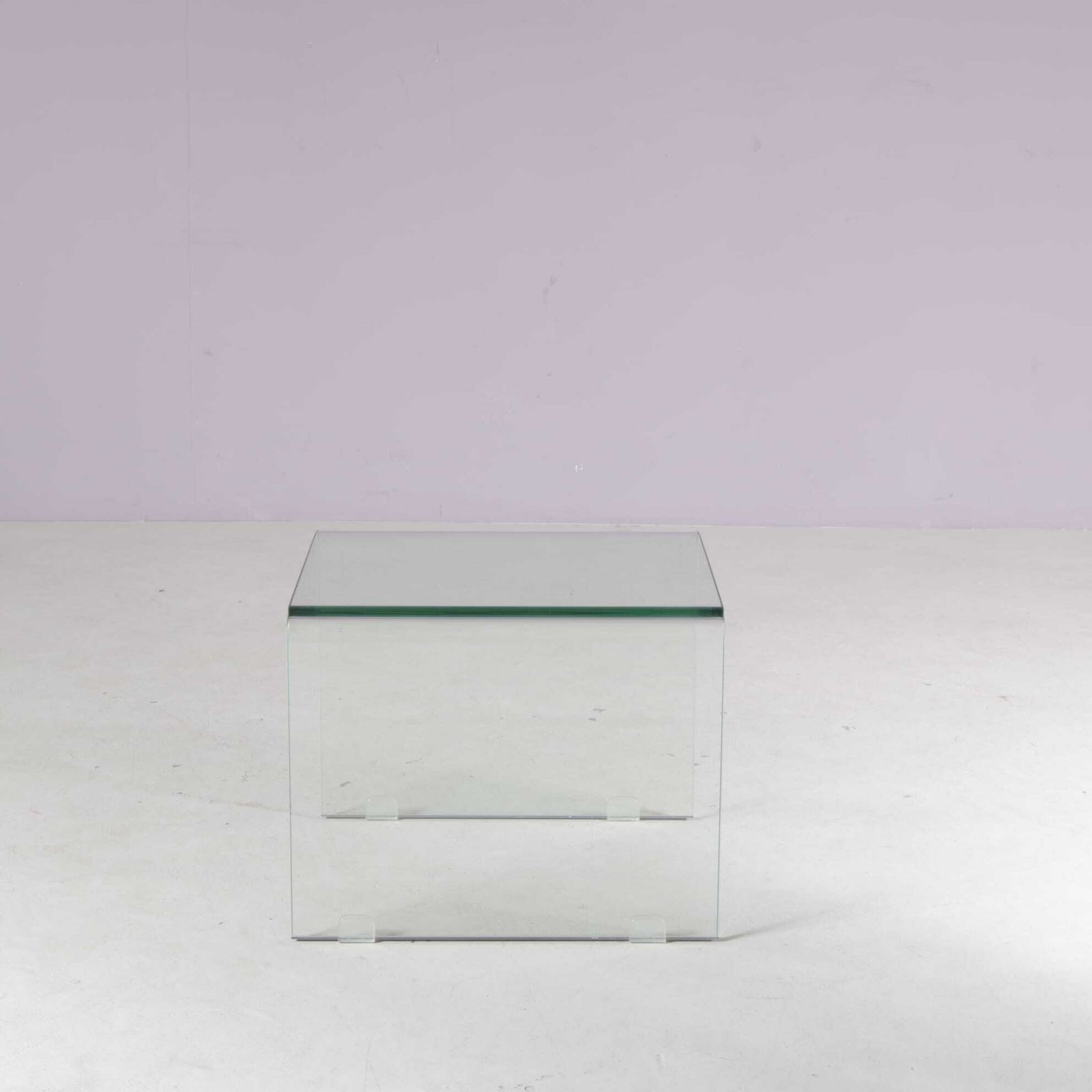 1980s Glass “Waterfall” Side Table By Fiam, Italy photo for sale