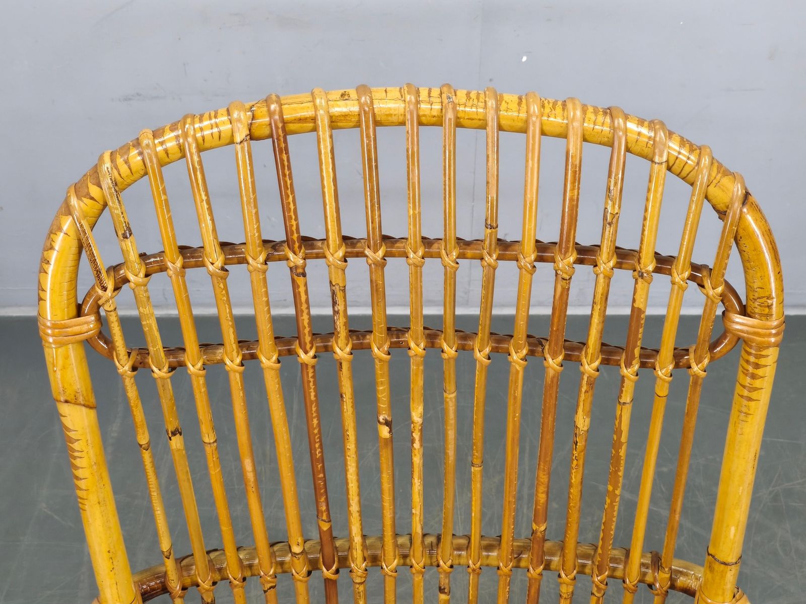 photo furniture Italian Mid Century Rattan Lounge Armchair, 1960s