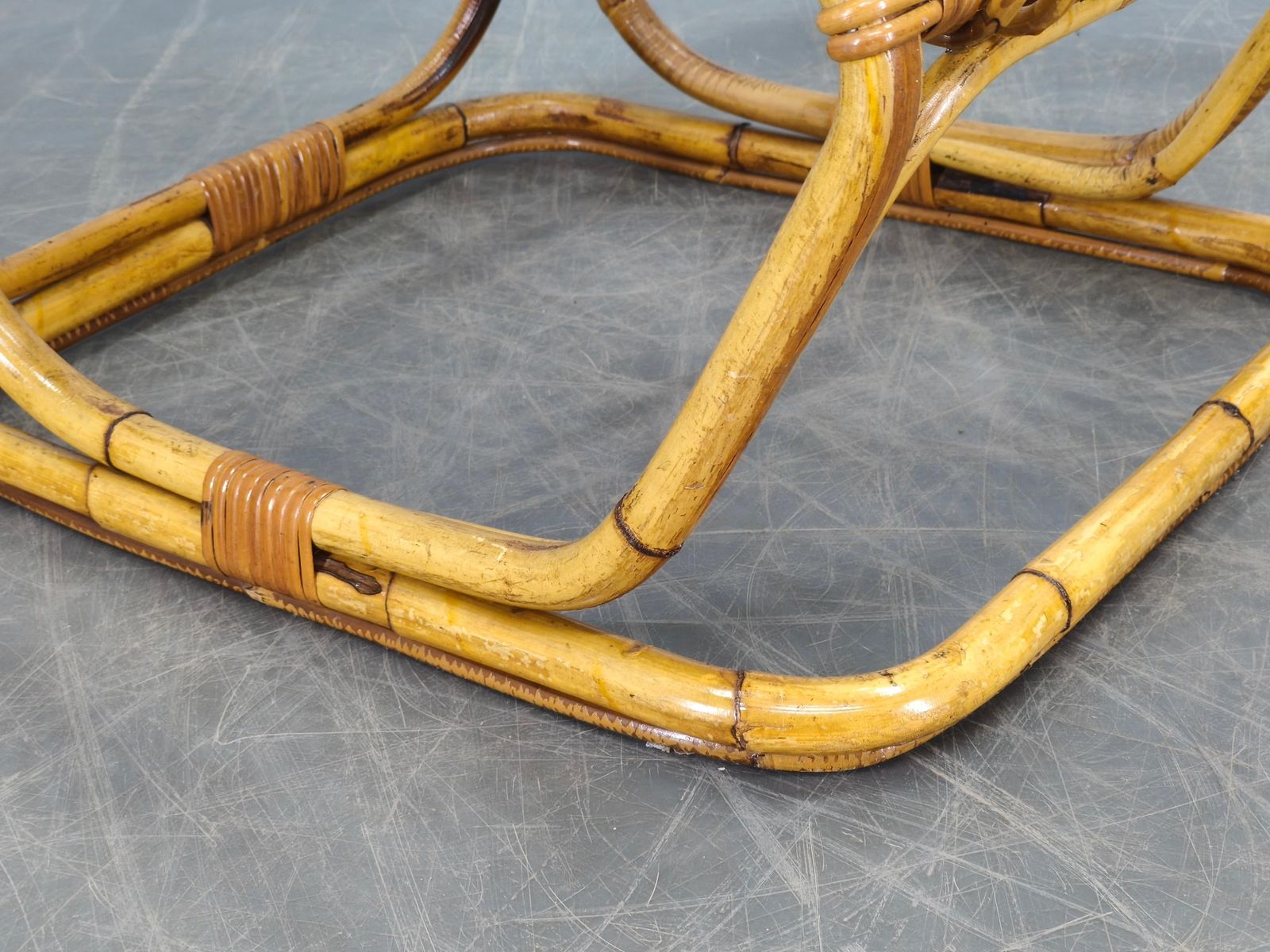 photo vinterior Italiaanse Mid-Century rotan lounge fauteuil, jaren 1960