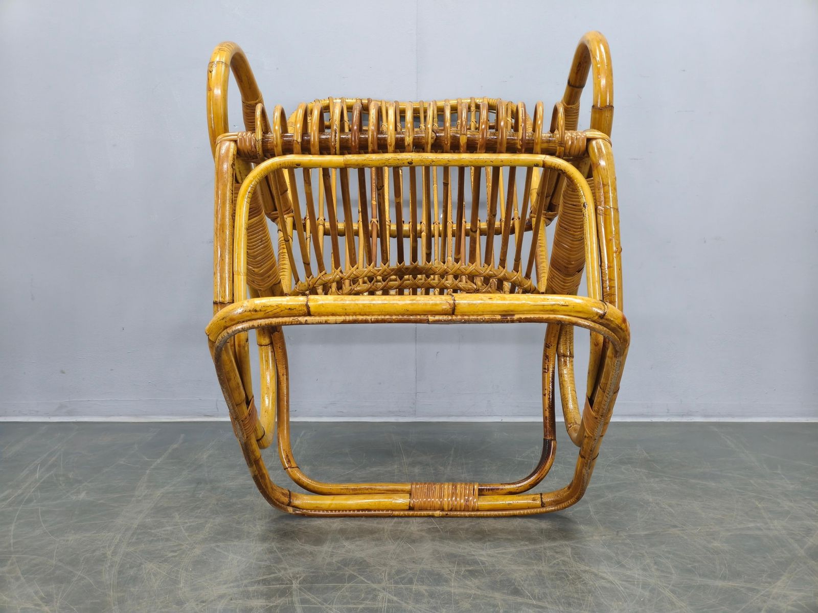 photo buy Italiaanse Mid-Century rotan lounge fauteuil, jaren 1960