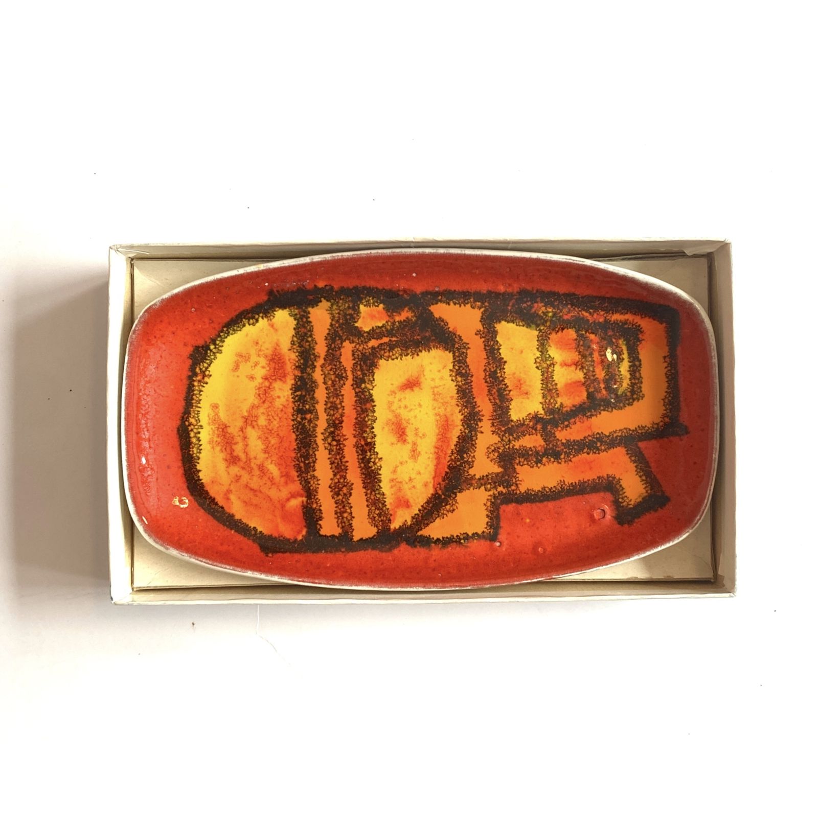 Poole Pottery Delphis Pin Dish By Carol Cutler, Shaped 361, Boxed photo vinterior