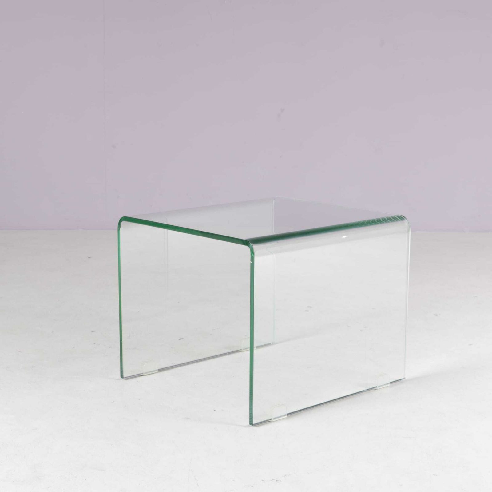 1980s Glass “Waterfall” Side Table By Fiam, Italy photo Furniture