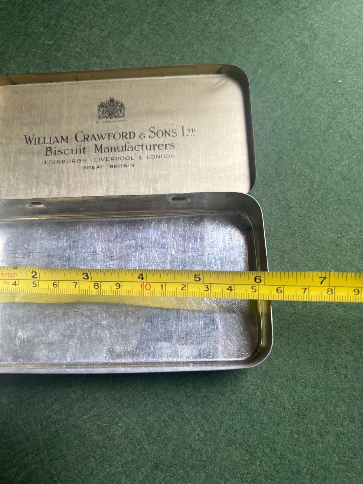 Vintage William Crawford & Sons Biscuit Sample Tin Decorative Advertising Memorabilia. Japanese Theme Flamingo Cranes And Mount Fuji. photo vintage