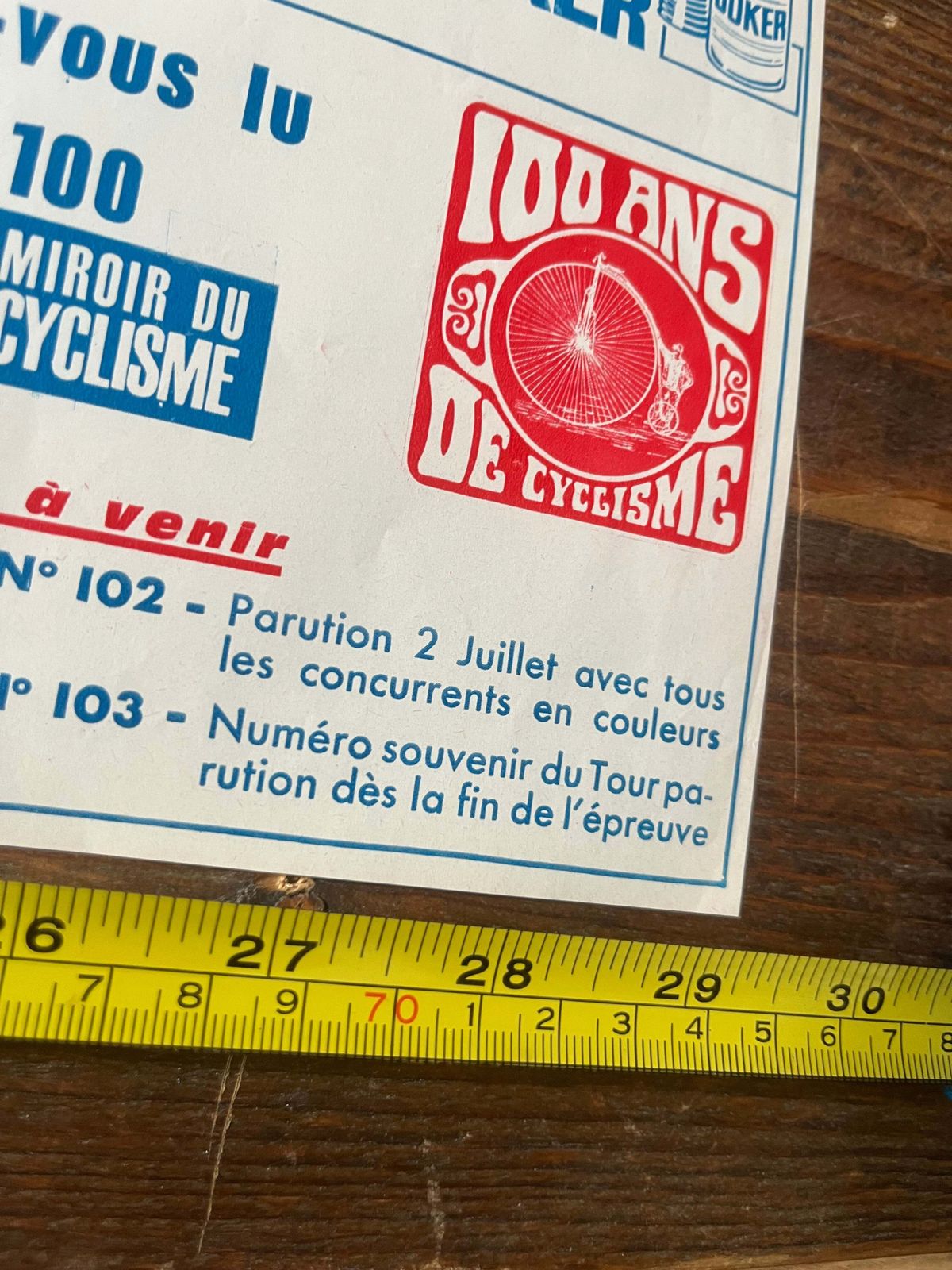 Vintage Cycling Print   Tour De France Route Map, 1968 photo buy