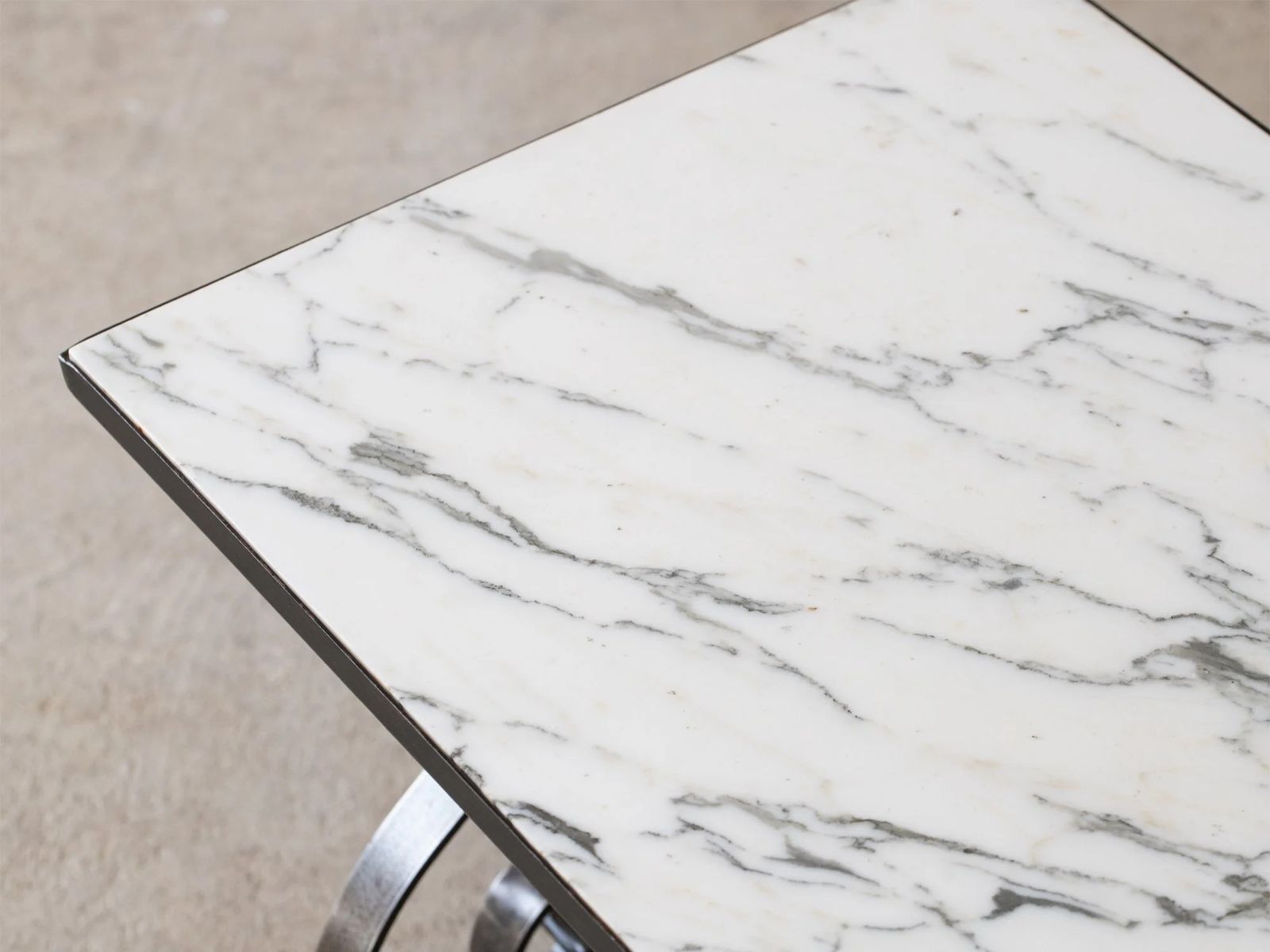 French Marble & Iron Coffee Table photo for sale