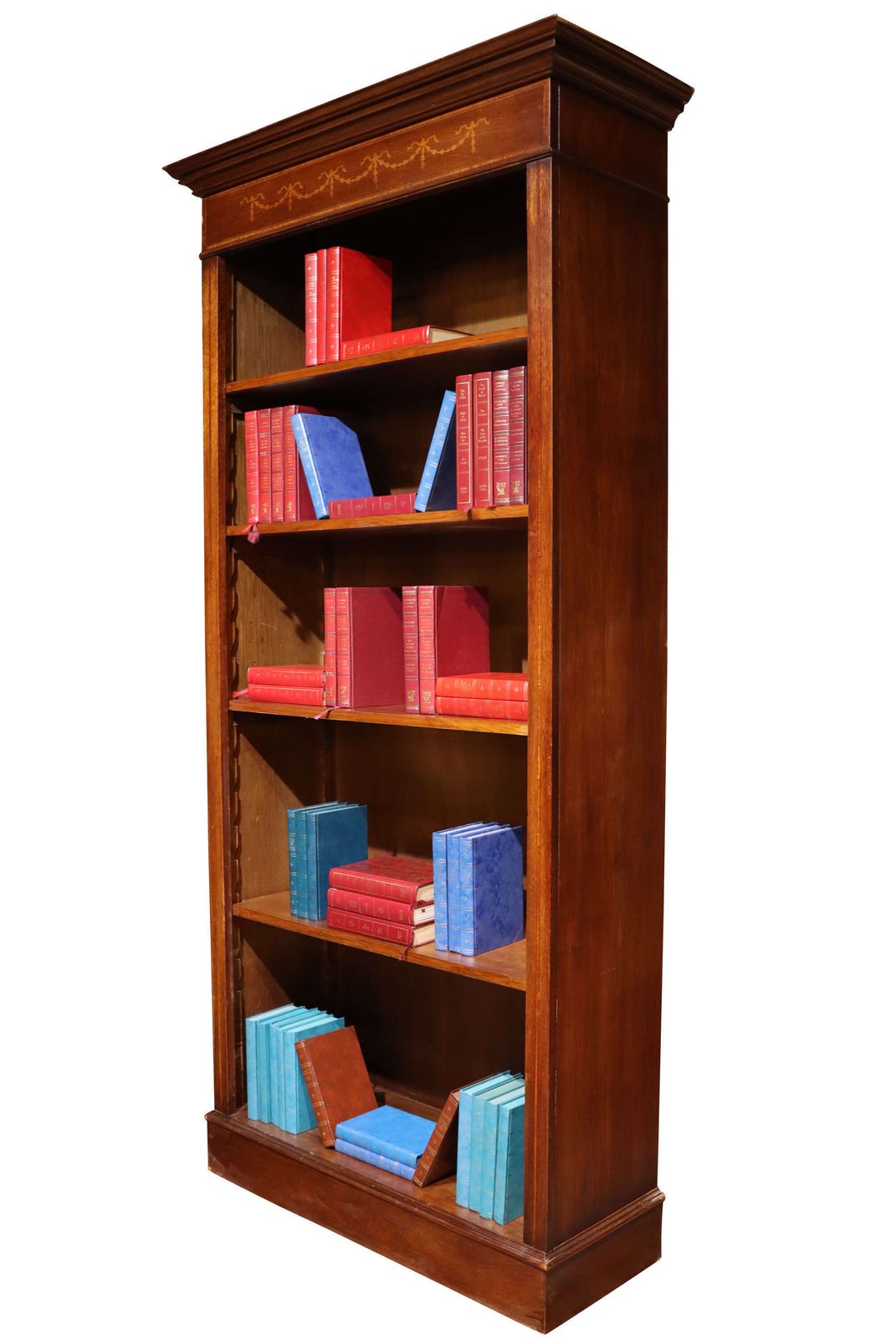 Mahogany Inlaid Edwardian Style Open Bookcase, Circa 1950 photo Furniture