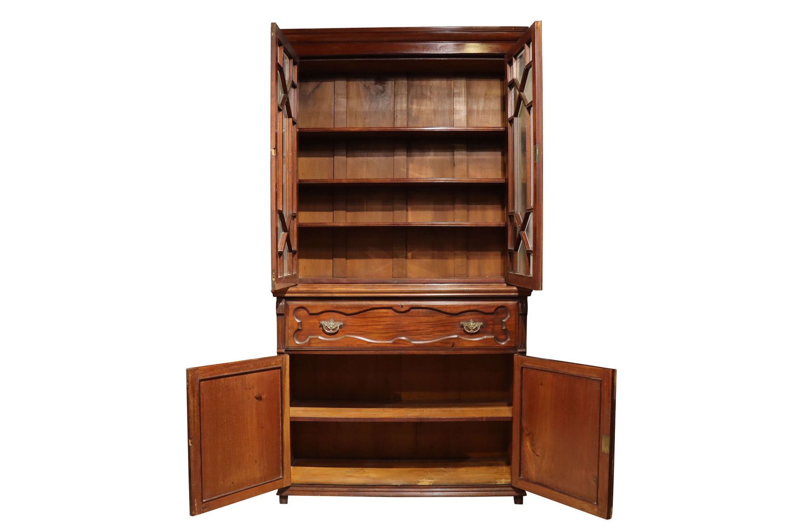 Fine Late Victorian Walnut Secretaire Bookcase, Circa 1880–1890 photo for sale
