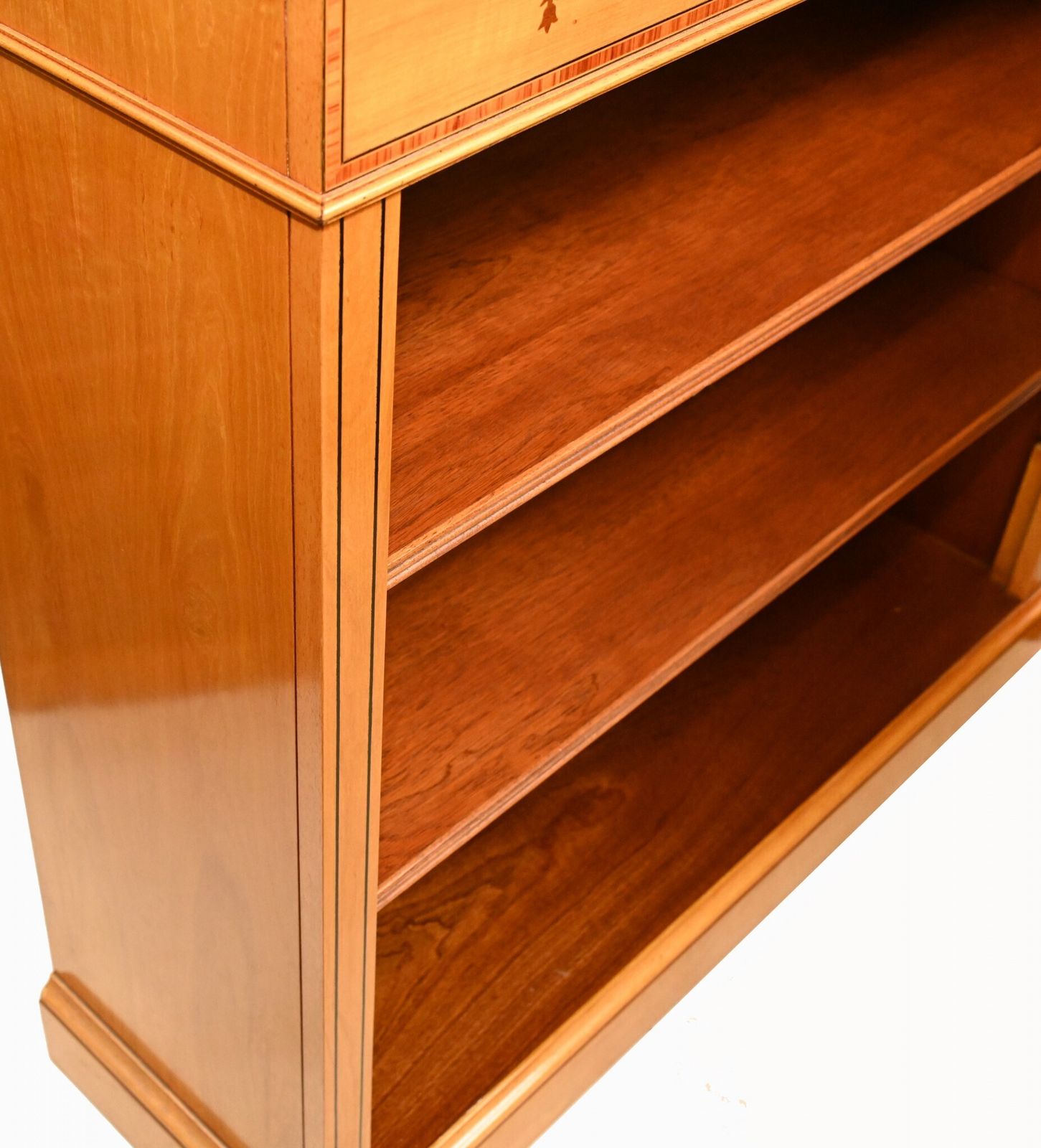 photo vintage Pair Regency Bookcases   Satinwood Open Front Sheraton Inlay Bespoke