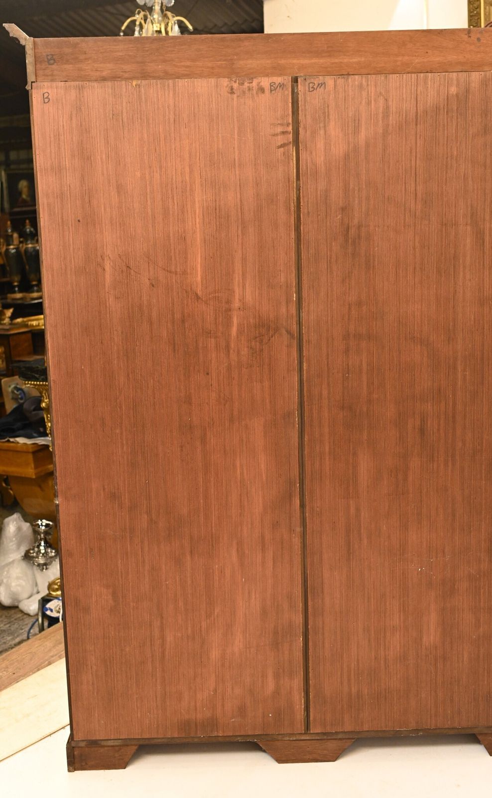 Mahogany Bookcase   Double English Sheraton Inlay Open Front Bespoke photo 2850.0