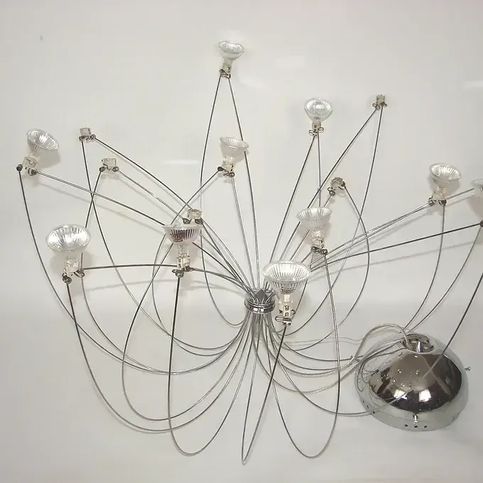 Verchroomde 'Spider' hanglamp, 16 lichtpunten, jaren 1980 photo furniture