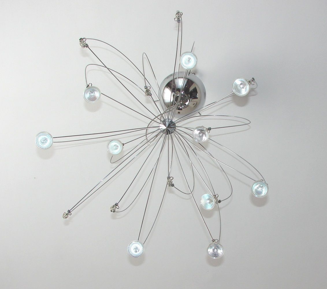 Verchroomde 'Spider' hanglamp, 16 lichtpunten, jaren 1980 photo vintage