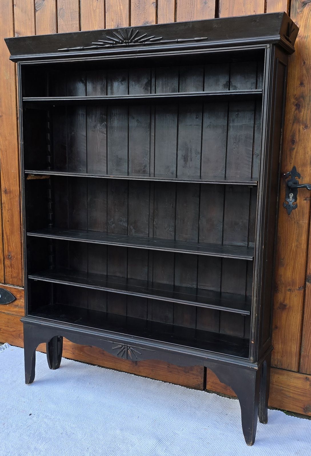 A Large Victorian Ebonised Open Bookcase With Adjustable Shelves & Hidden Storage.. photo buy