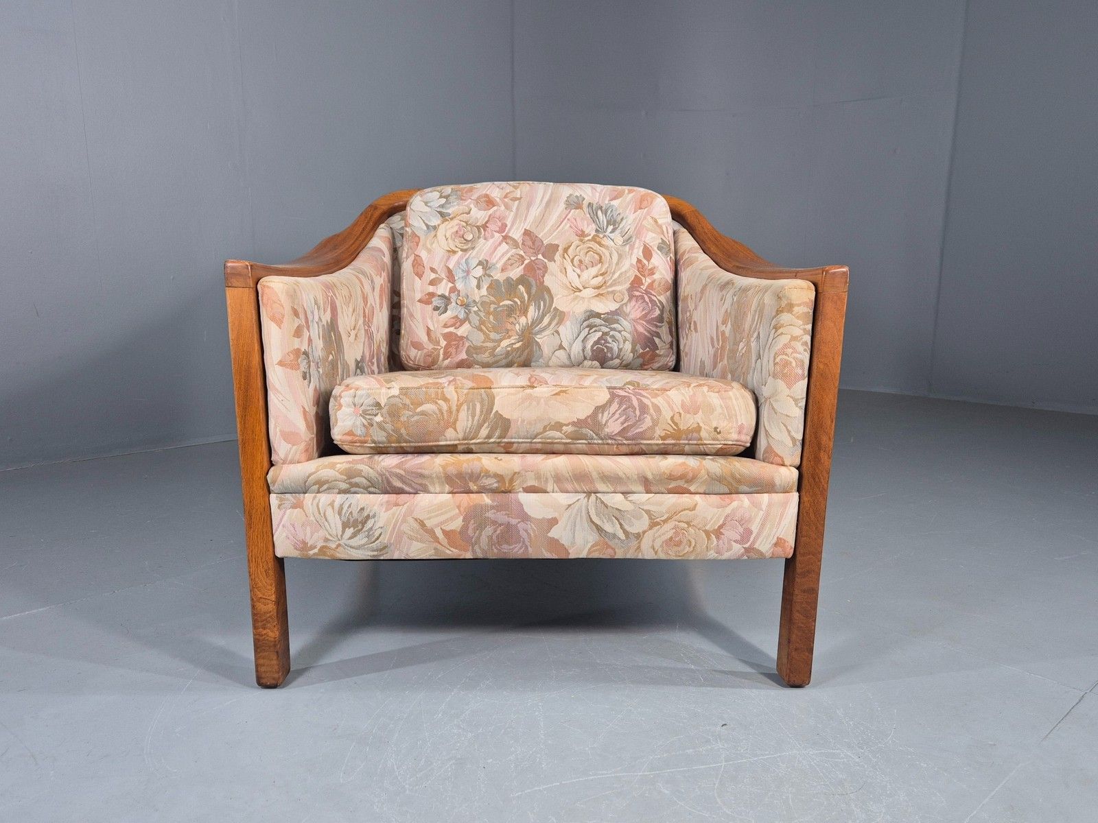 Vintage Mid Century Lounge Chair 1960 Swedish Brdr Andersen Retro Floral Eb11131 photo Furniture