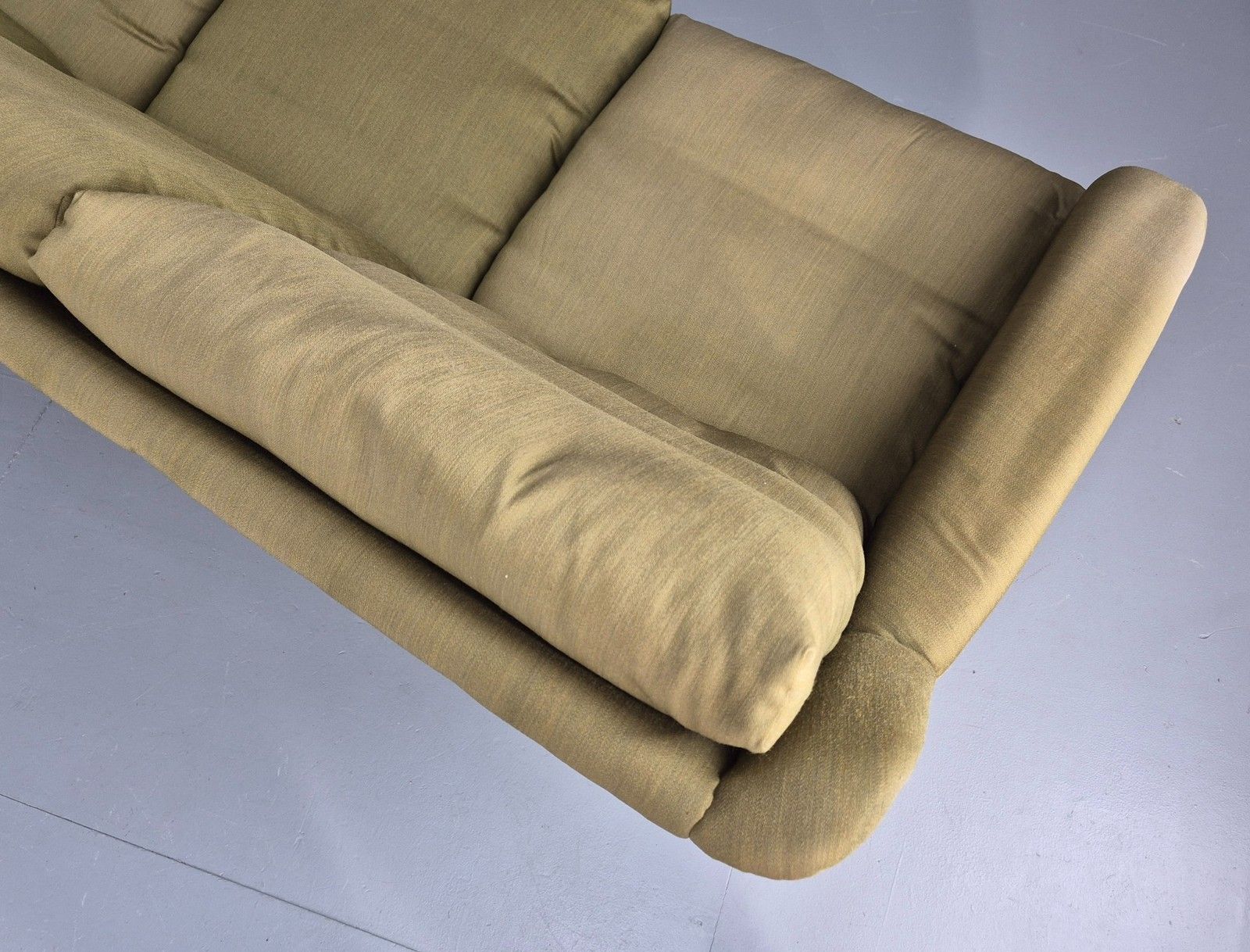 700.0 Vintage Mid Century 4 Seat Sofa Green Cotton Upholstery 1960s Retro Eb11374 photo