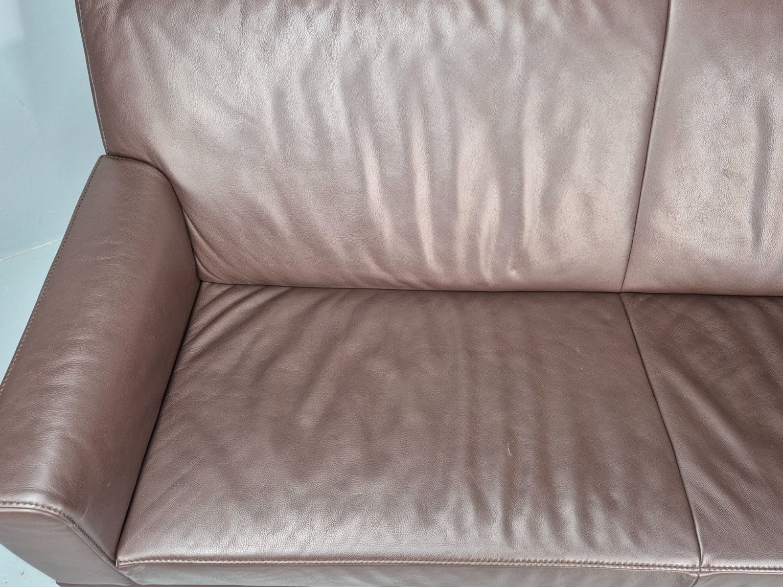 Vintage 3 Seater Sofa Large Brown Leather Jori Brand 1980s Retro  Eb11916 photo Furniture