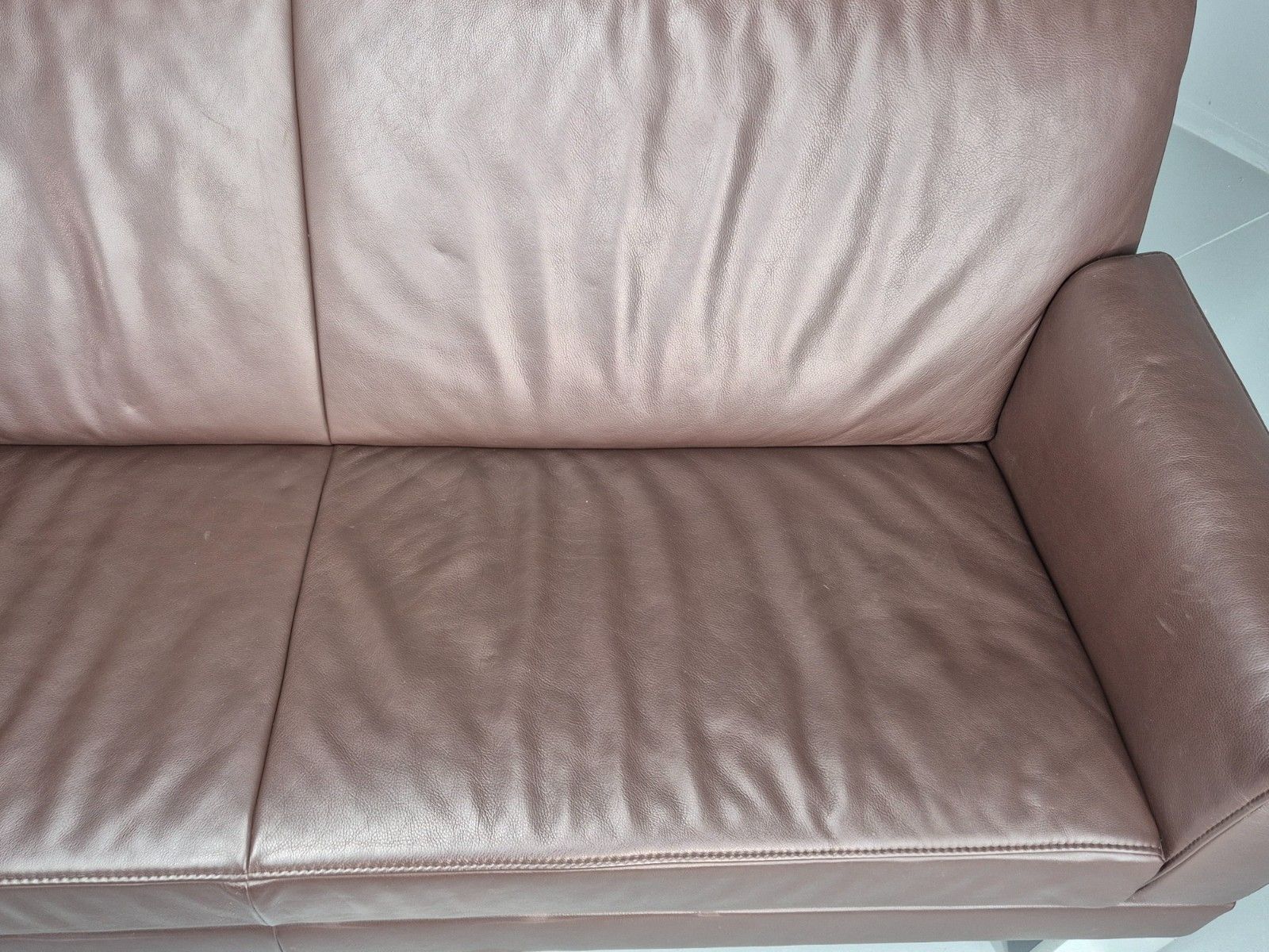 Vintage 3 Seater Sofa Large Brown Leather Jori Brand 1980s Retro  Eb11916 photo 475.0