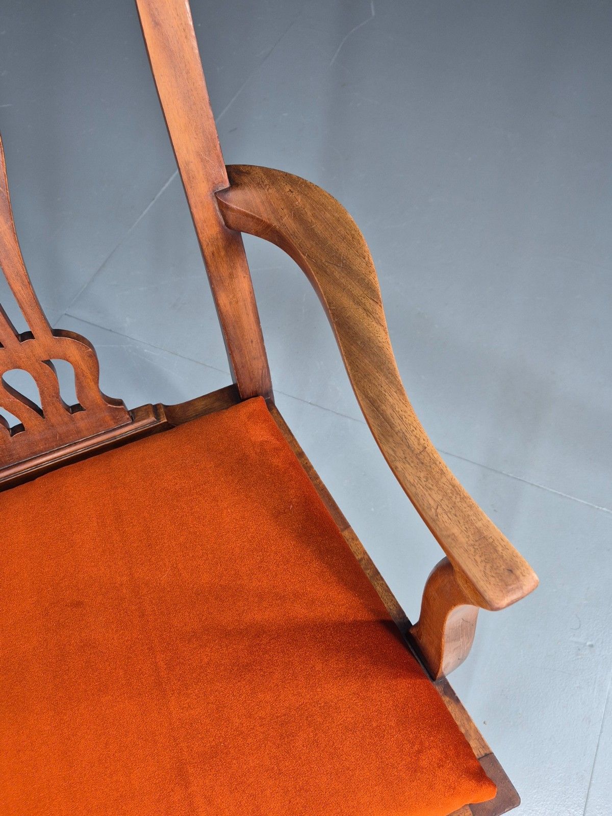 Hepplewhite Revival Oak Elbow Chair Antique New Seat Pad Eb11931 photo Furniture