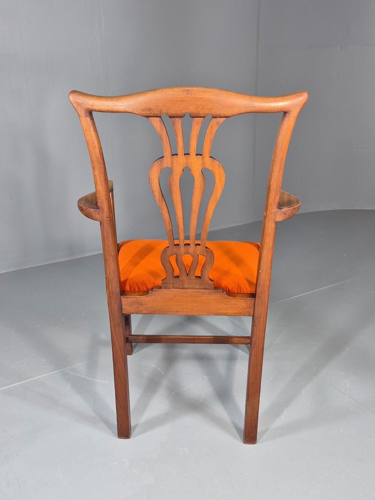 photo buy Hepplewhite Revival Oak Elbow Chair Antique New Seat Pad Eb11931