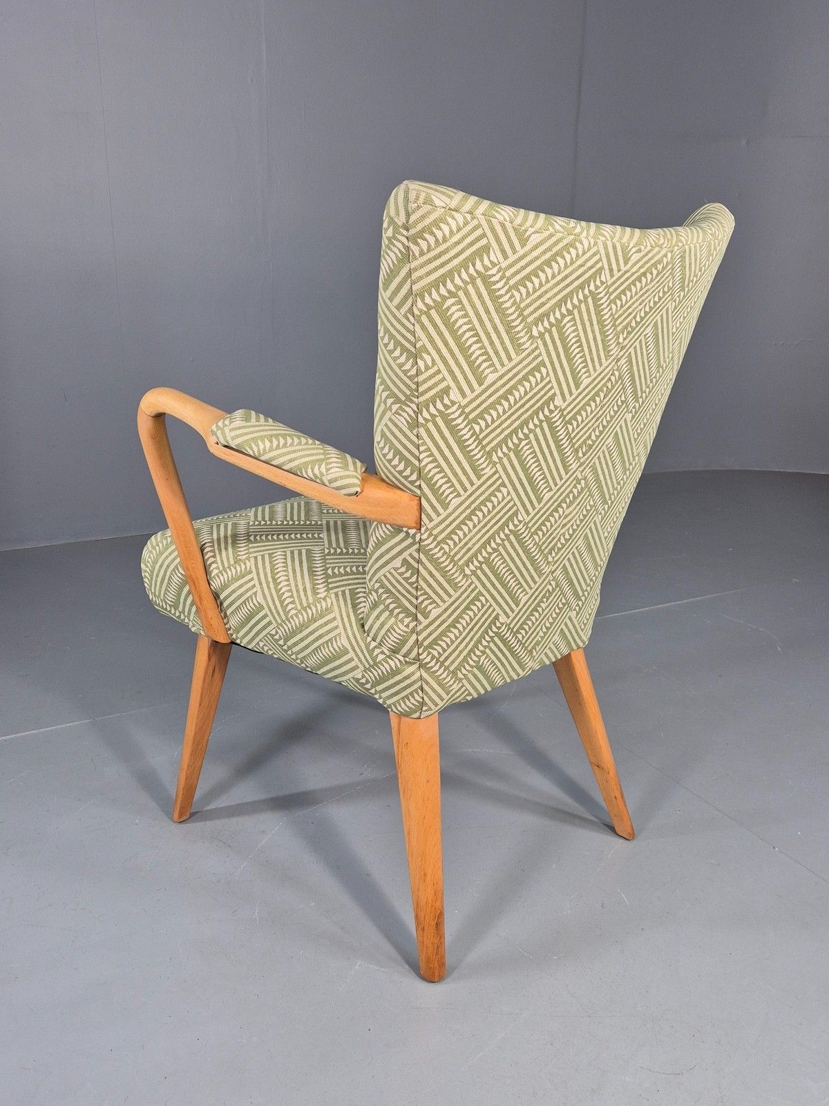 photo furniture Vintage 1950s Lounge Chair Cintique Beechwood Frame New Upholstery Retro Eb11948