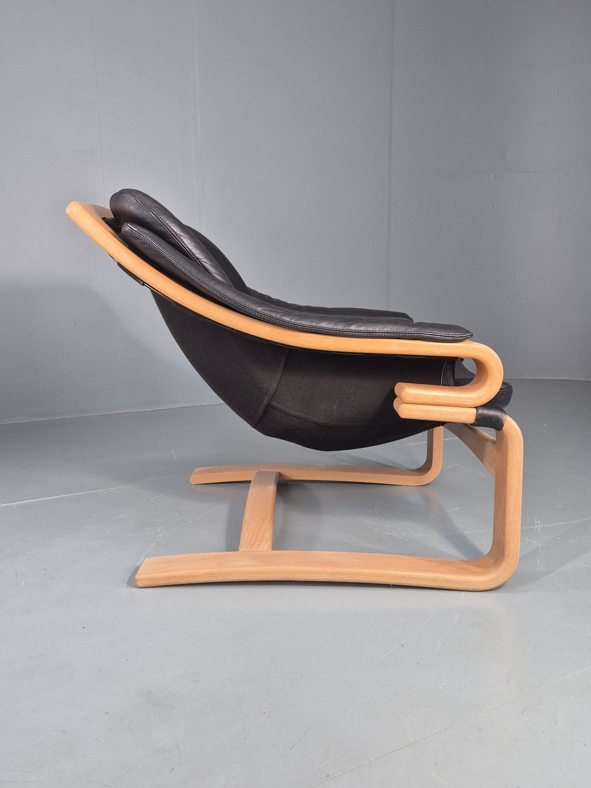 photo furniture Vintage 1970s Lounge Chair Krokken By Fribytter Leather Bentwood Retro Eb11998