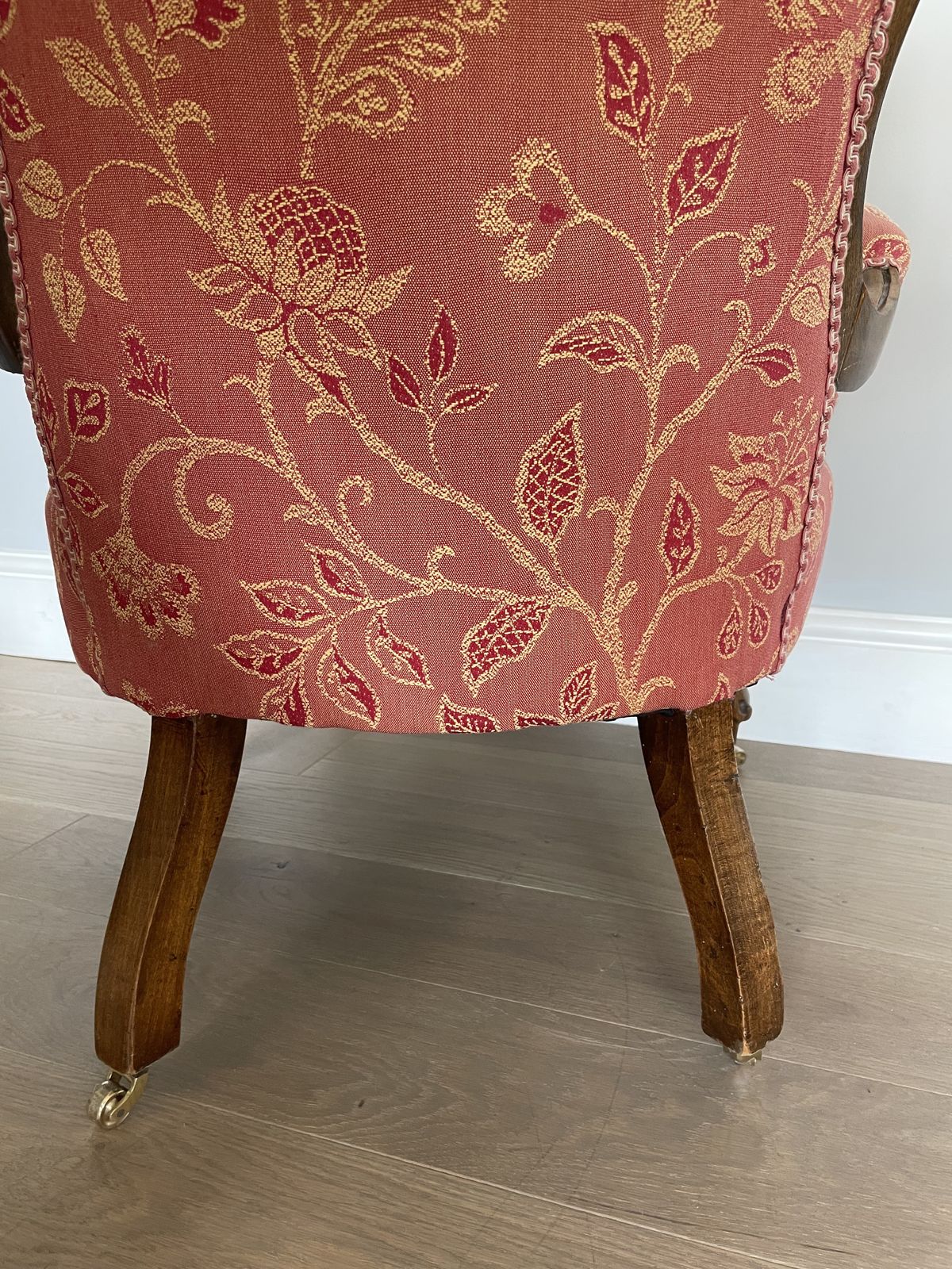 Victorian Deeply Carved Mahogany Armchair   Reupholstered photo buy
