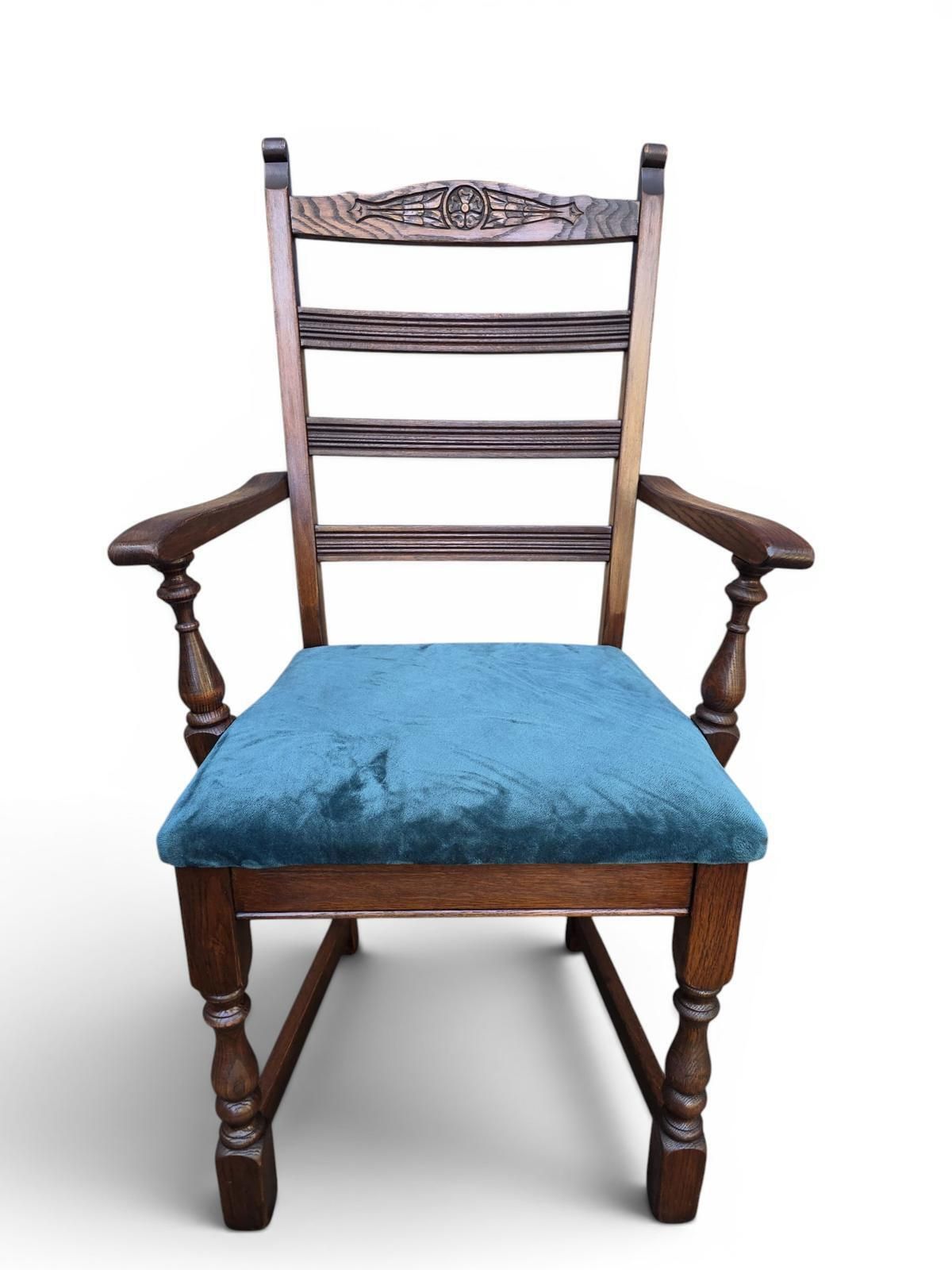 Furniture Vintage Old Charm Wood Bros / Dining Chairs / Set Of 4 / 1970s photo