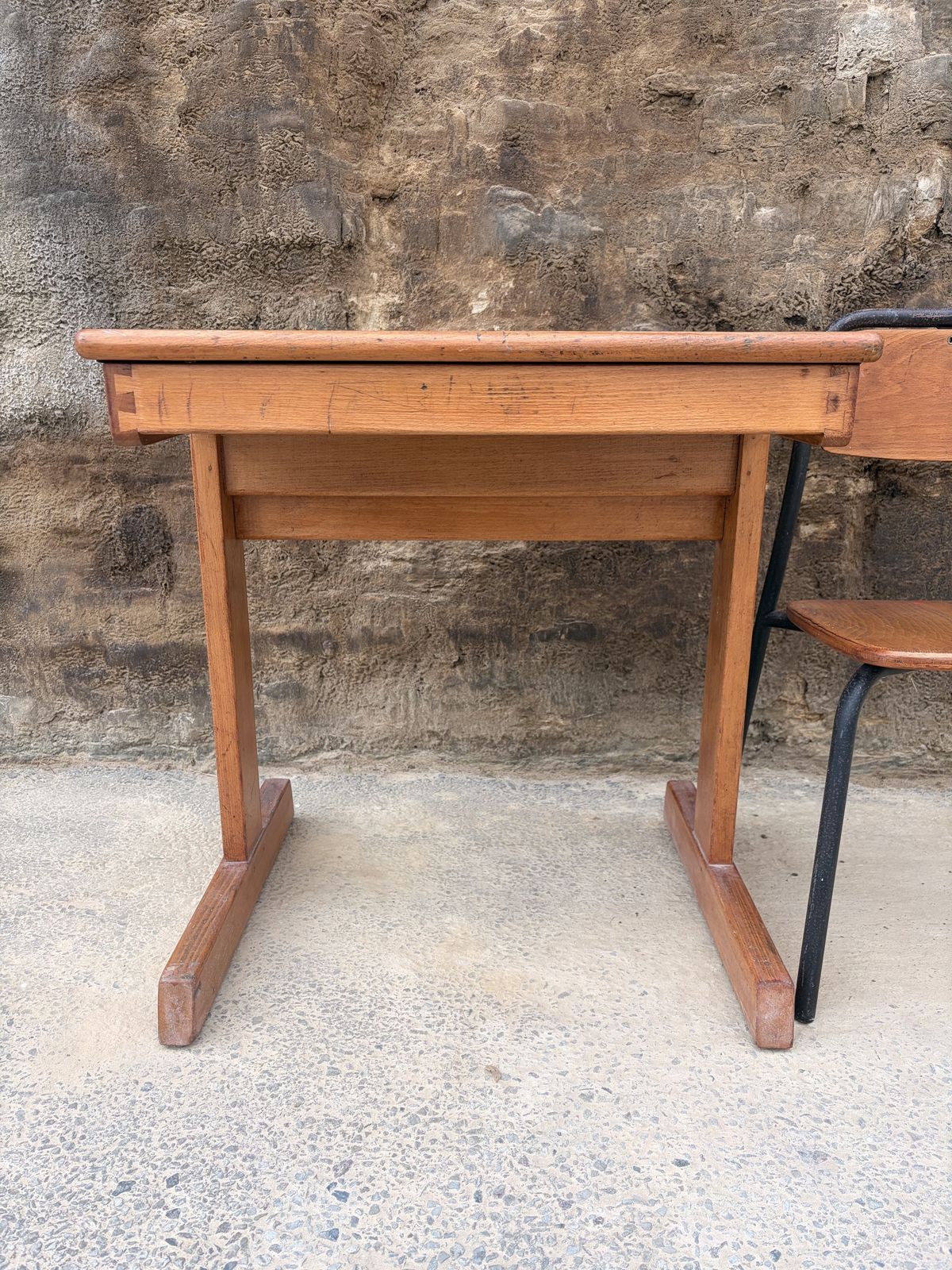 Vintage Child’s Single School Desk & Chair photo vinterior