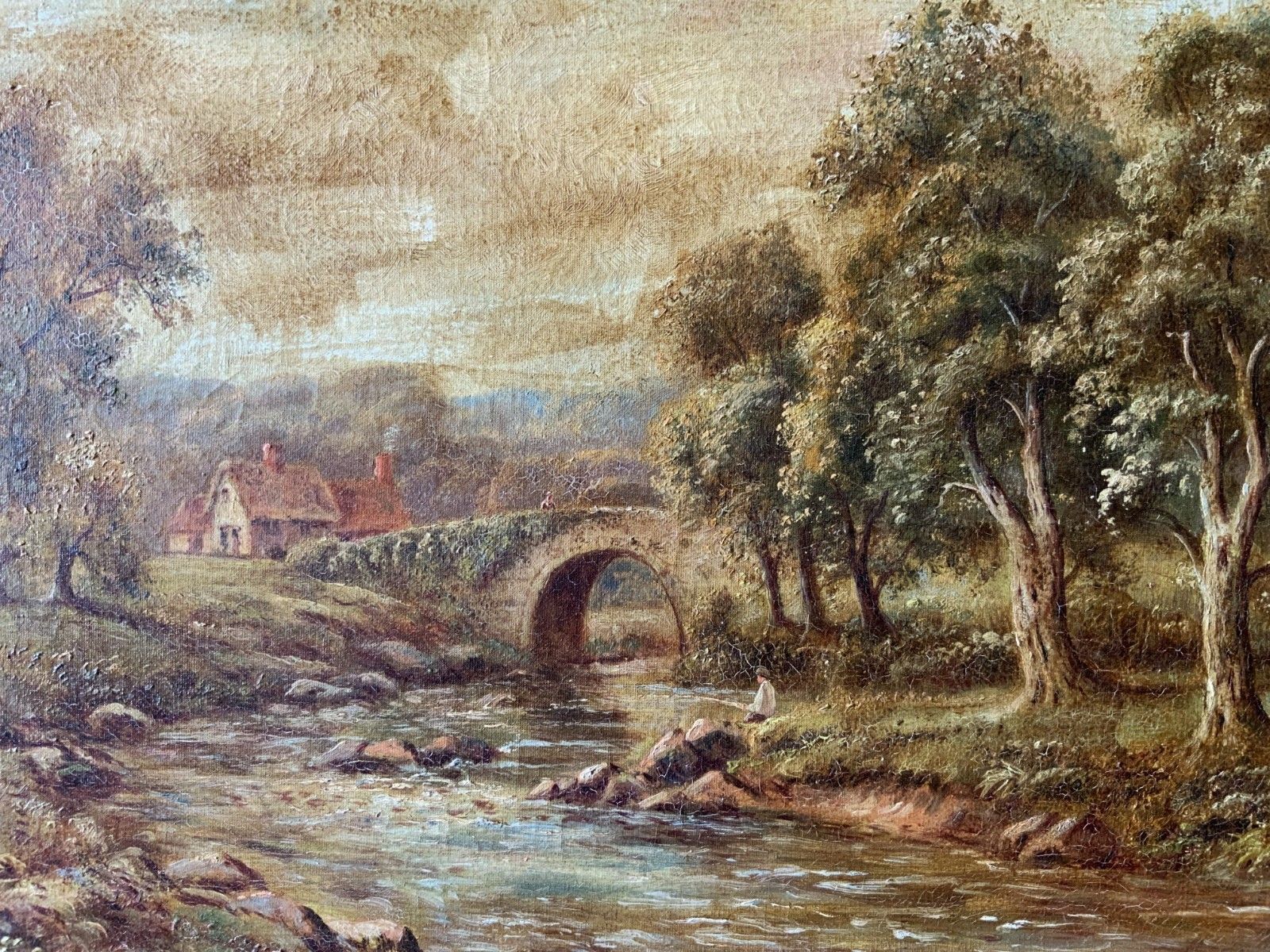 Devonshire Stream Landscape Oil Painting By Sydney Yates Johnson (Fl. 1890 1926) photo Art