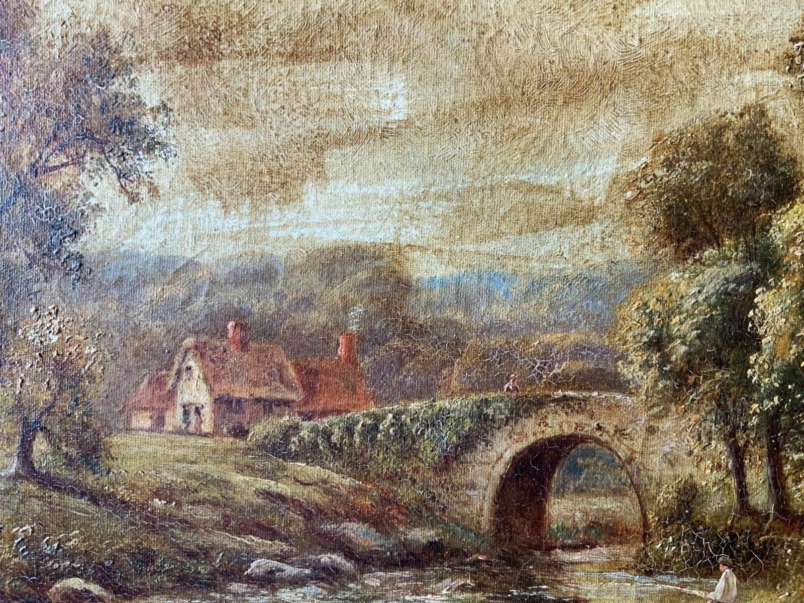 photo furniture Devonshire Stream Landscape Oil Painting By Sydney Yates Johnson (Fl. 1890 1926)