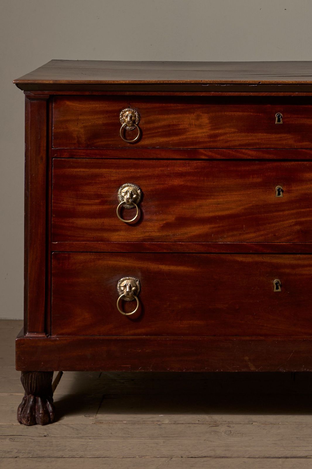 19th Century Mahogany Paw Footed Chest Of Drawers photo furniture