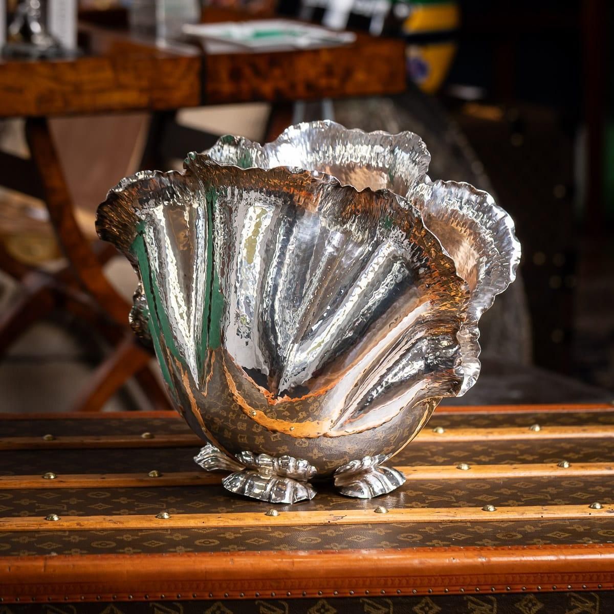 Vintage 20th Century French Silver Plated Wine Cooler By Christian Dior C.1970 photo furniture