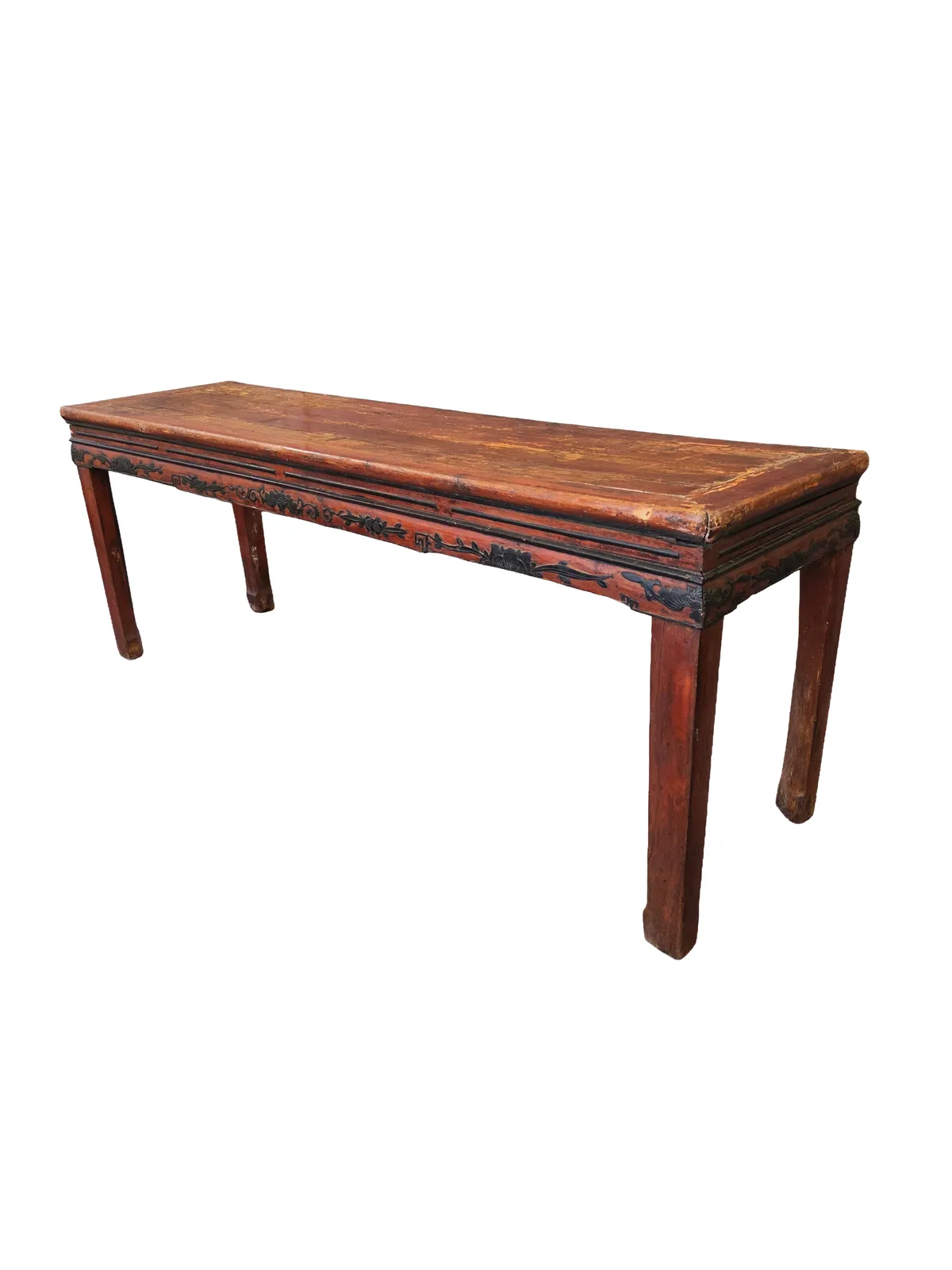 Late Qing Chinese Elm Alter Table – Antique Hand Carved  C.1880–1920