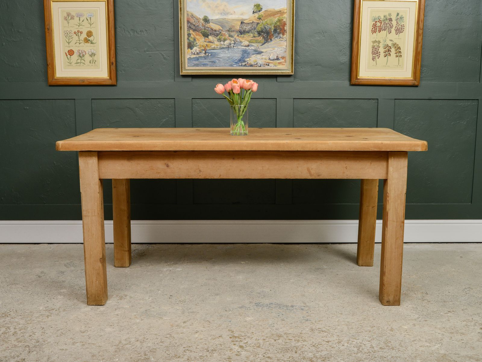 Plank Top Pine Dining Table   Reclaimed Wood   167 Cm photo Furniture