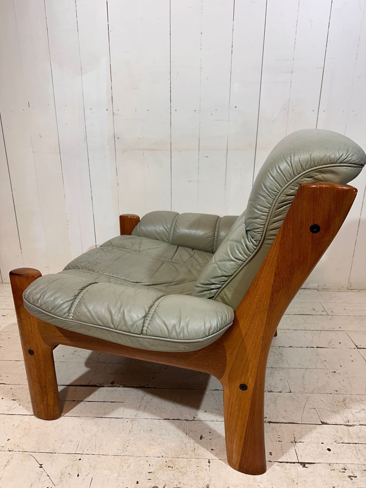 Swedish Mid Century Armchair In Distressed Leather By Ekornes photo buy