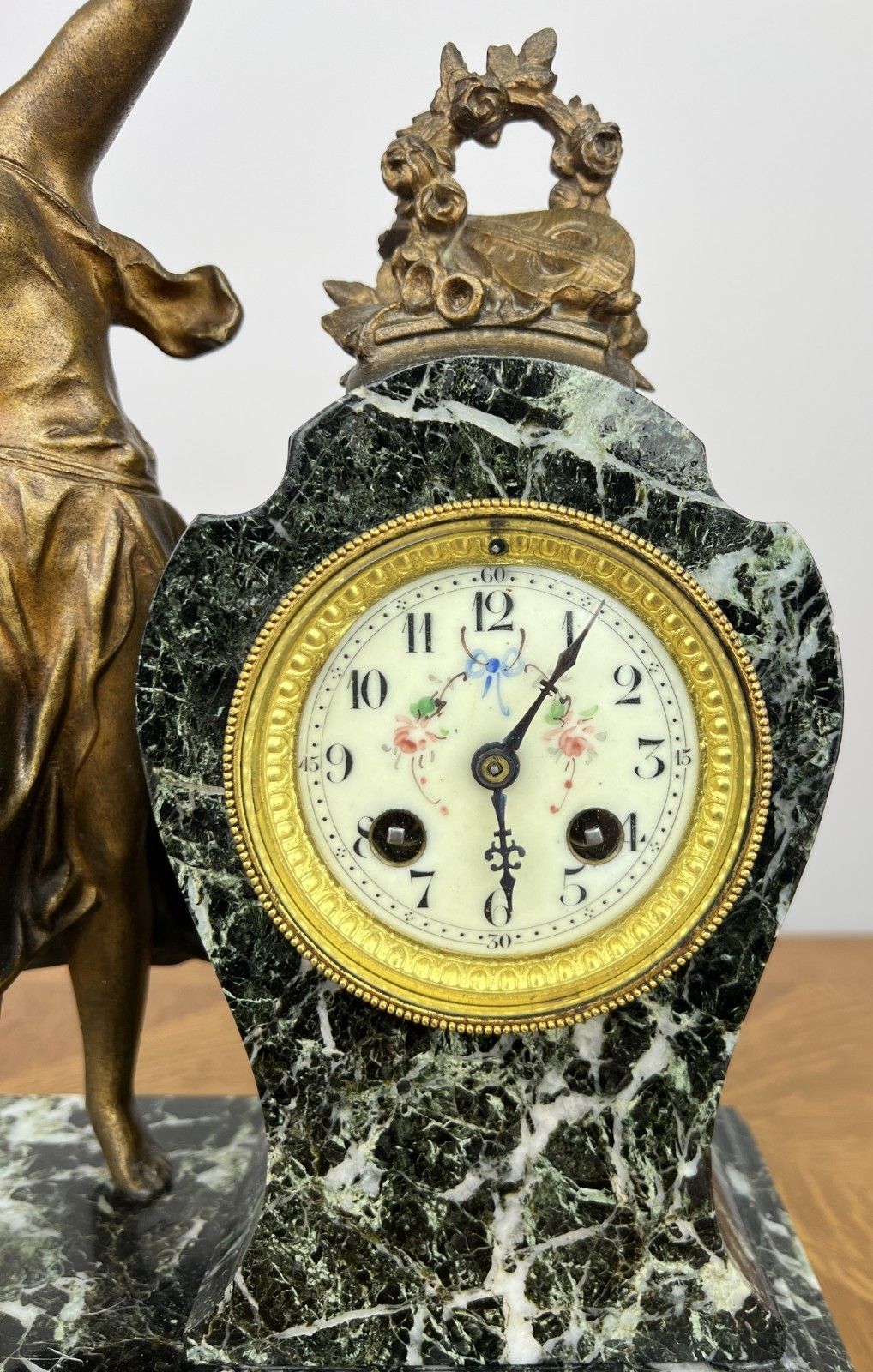 Clock Vintage French Style Marble Clock Figurine Garniture Set Lot 6061 photo vintage