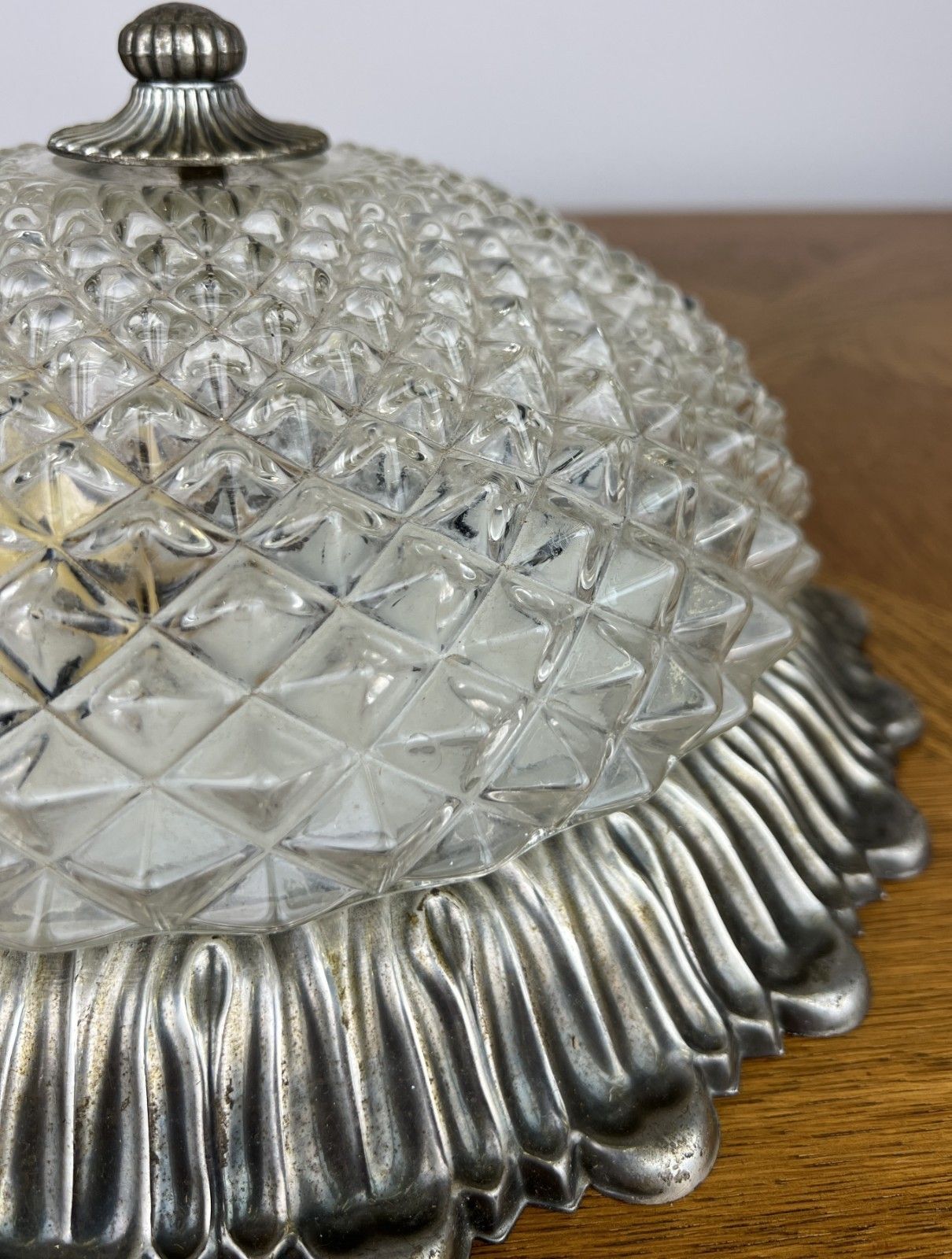photo furniture Ceiling Lamp Vintage French Pendant Glass Flush Mount Light Fixture Lot 6064