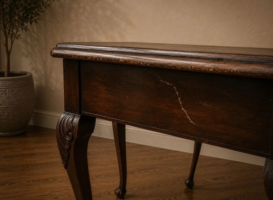Vintage Burr Walnut Queen Anne Occasional Tables Pair photo vinterior