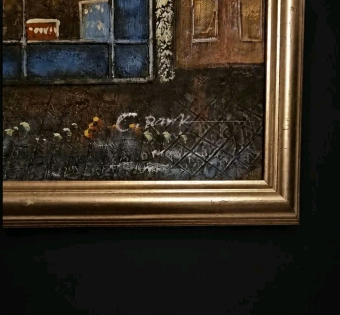 Vintage Signed Impasto Oil Painting French Street Scene photo buy