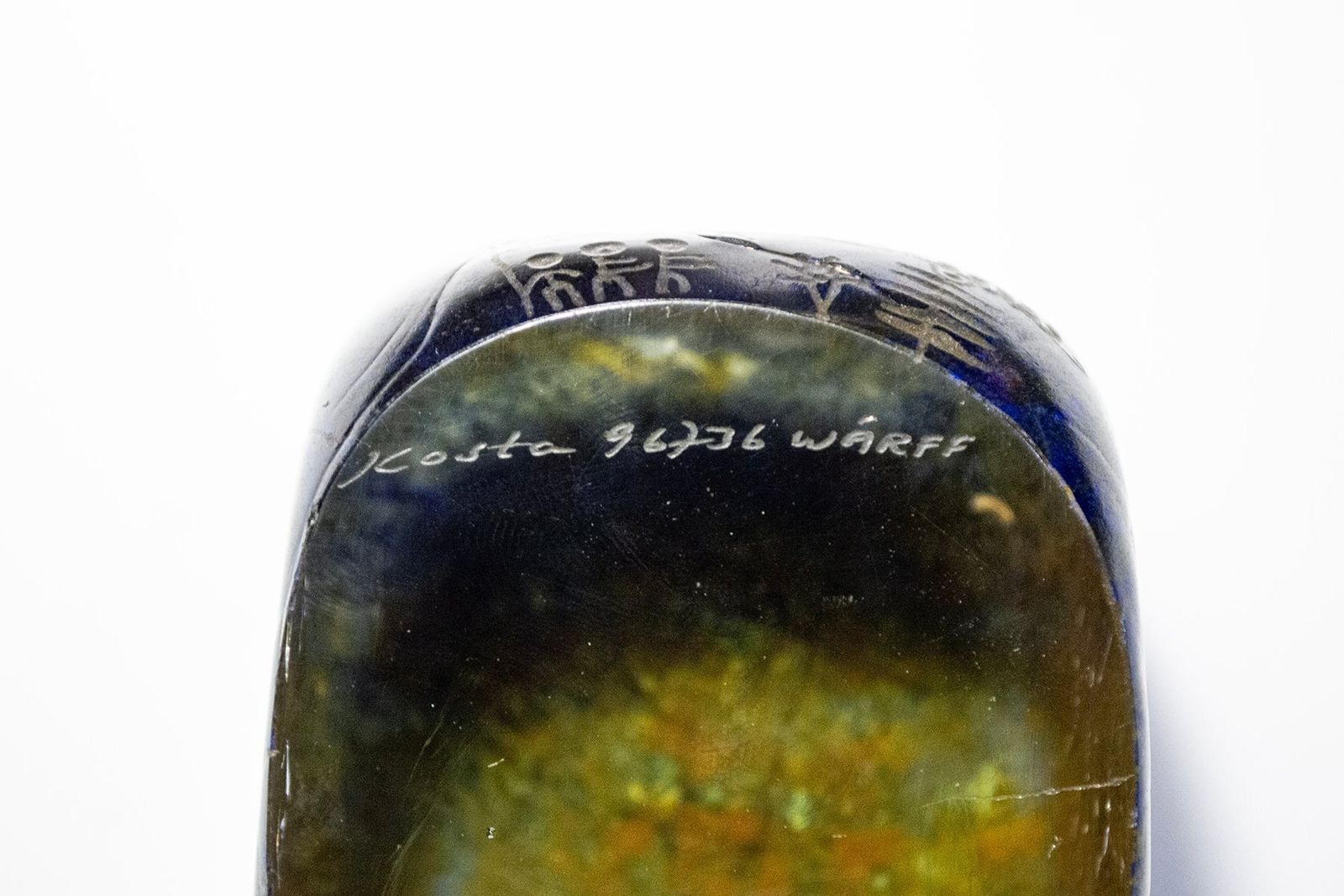 Petroglyph Glass Sculpture Paperweight By Göran Wärff For Kosta Boda, Sweden, 1960s photo 1050.0